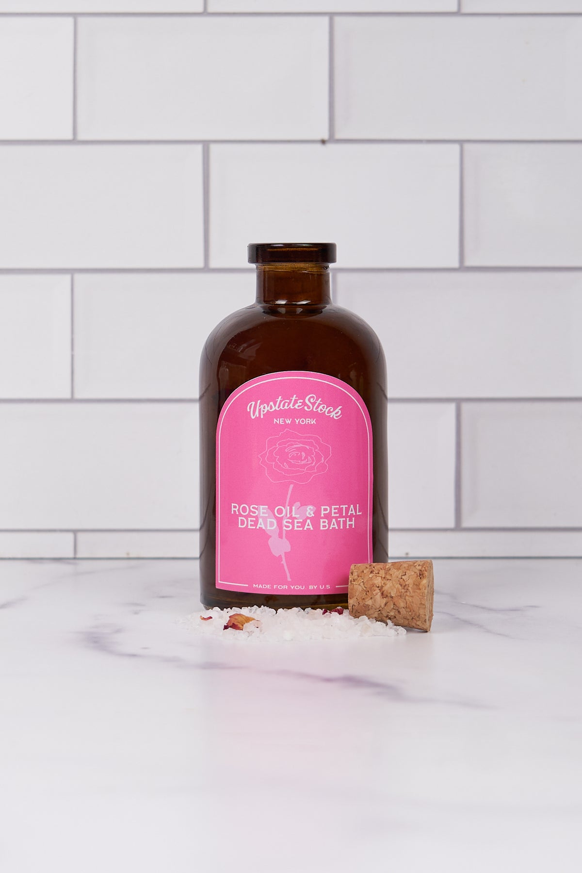 Rose Oil & Petal Dead Sea Bath Salts Mix - 10oz and 16oz