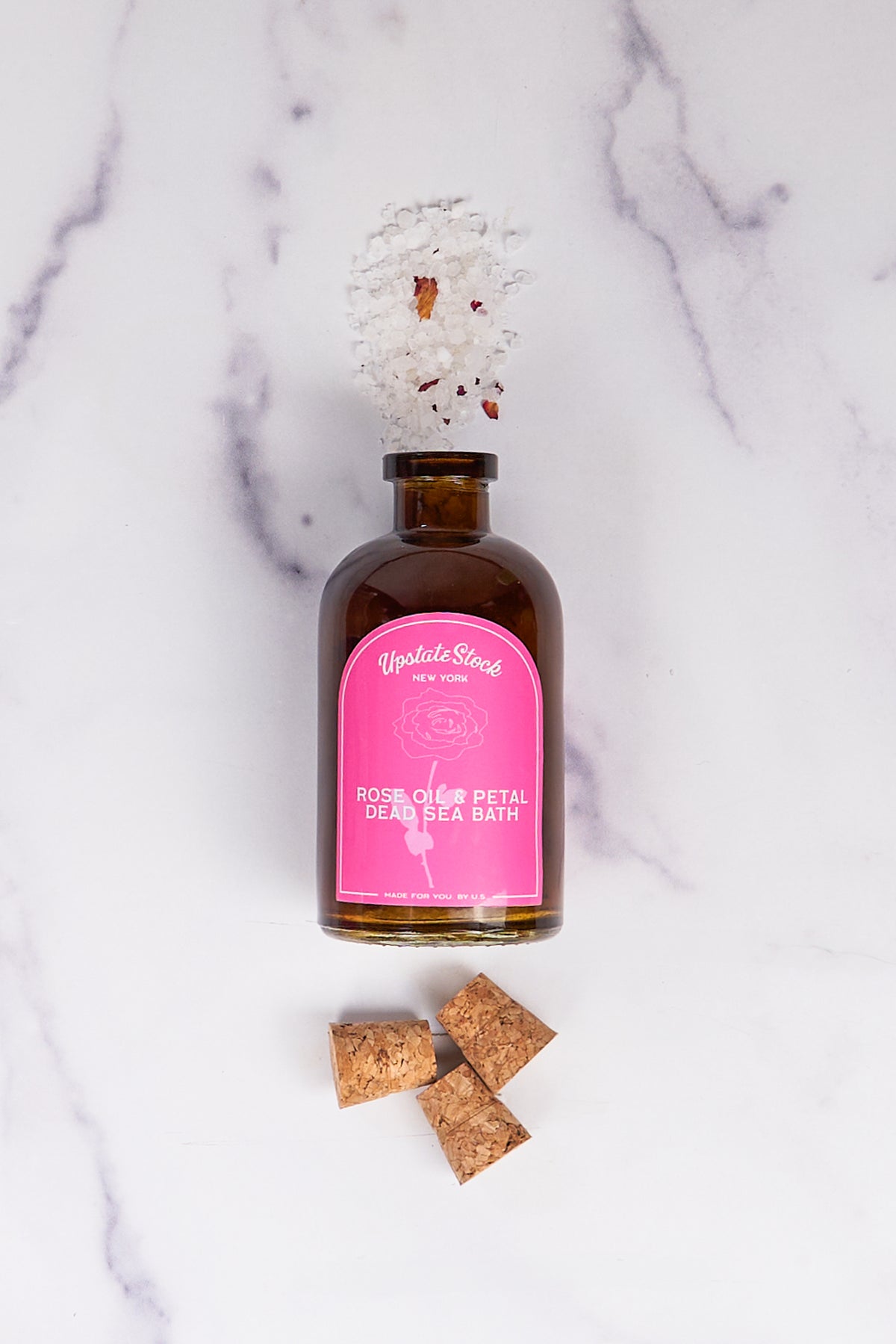 Rose Oil & Petal Dead Sea Bath Salts Mix - 10oz and 16oz