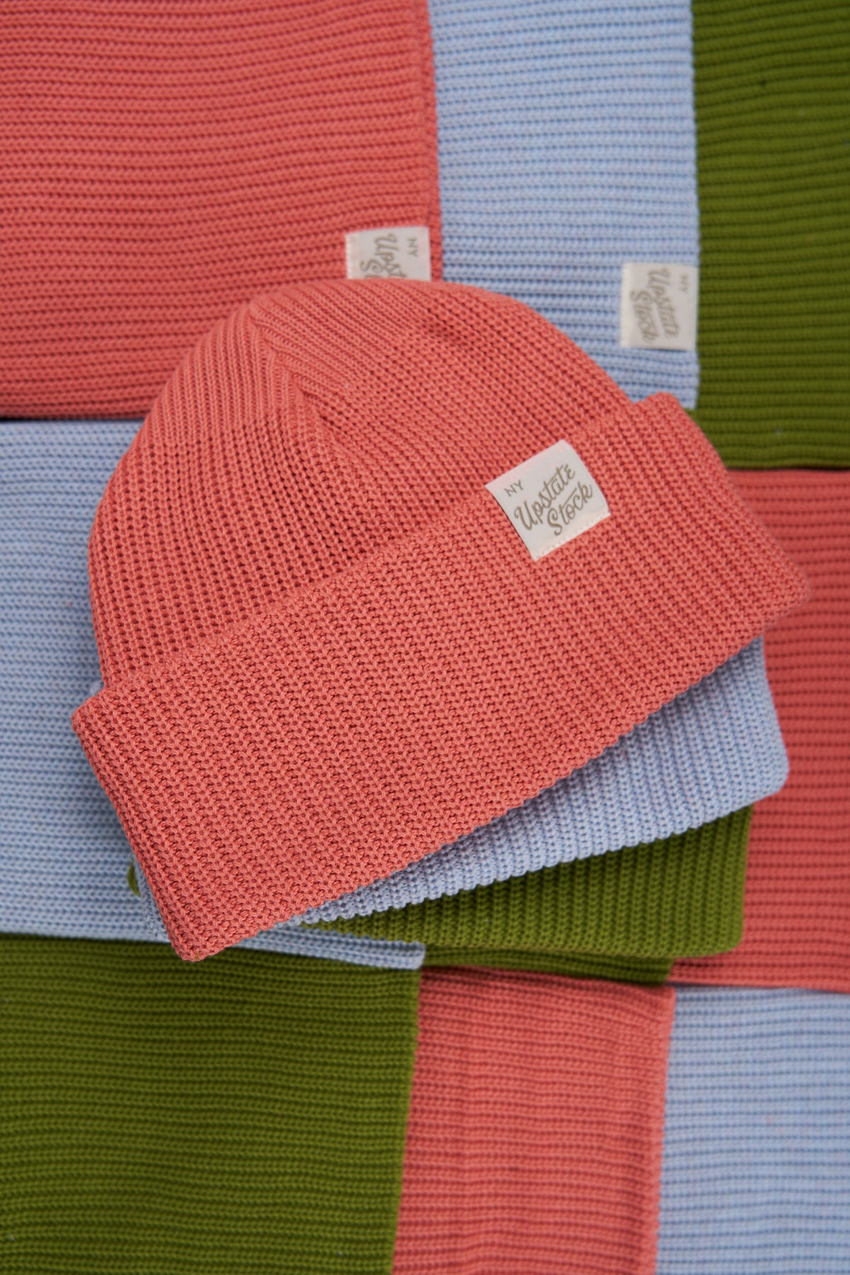 Coral Fine Gauge Upcycled Cotton Watchcap