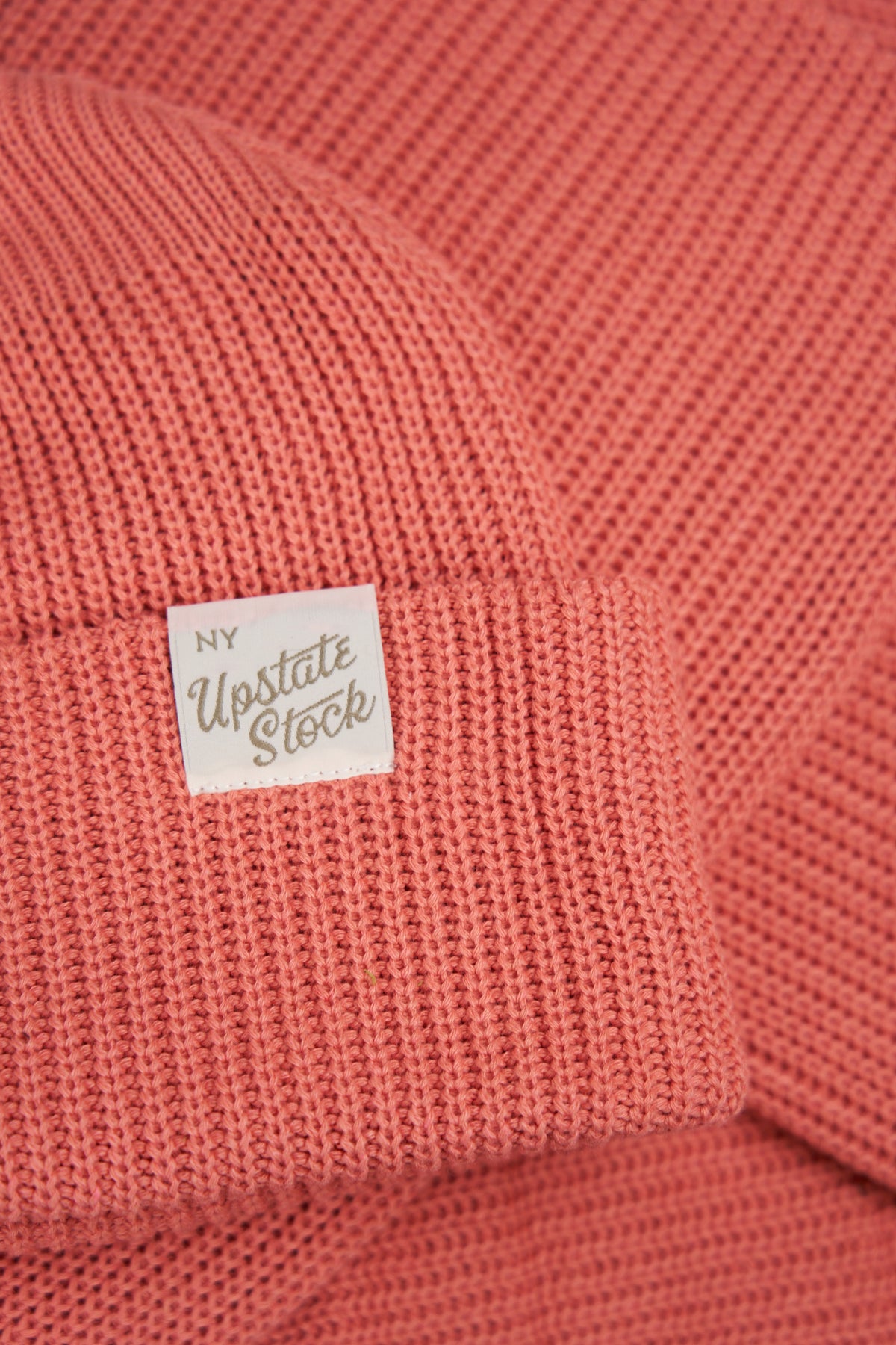 Coral Fine Gauge Upcycled Cotton Watchcap