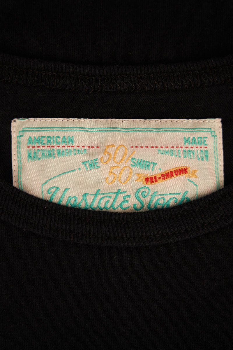 The 50/50 Shirt - POCKET TEE - Piece Dyed Black