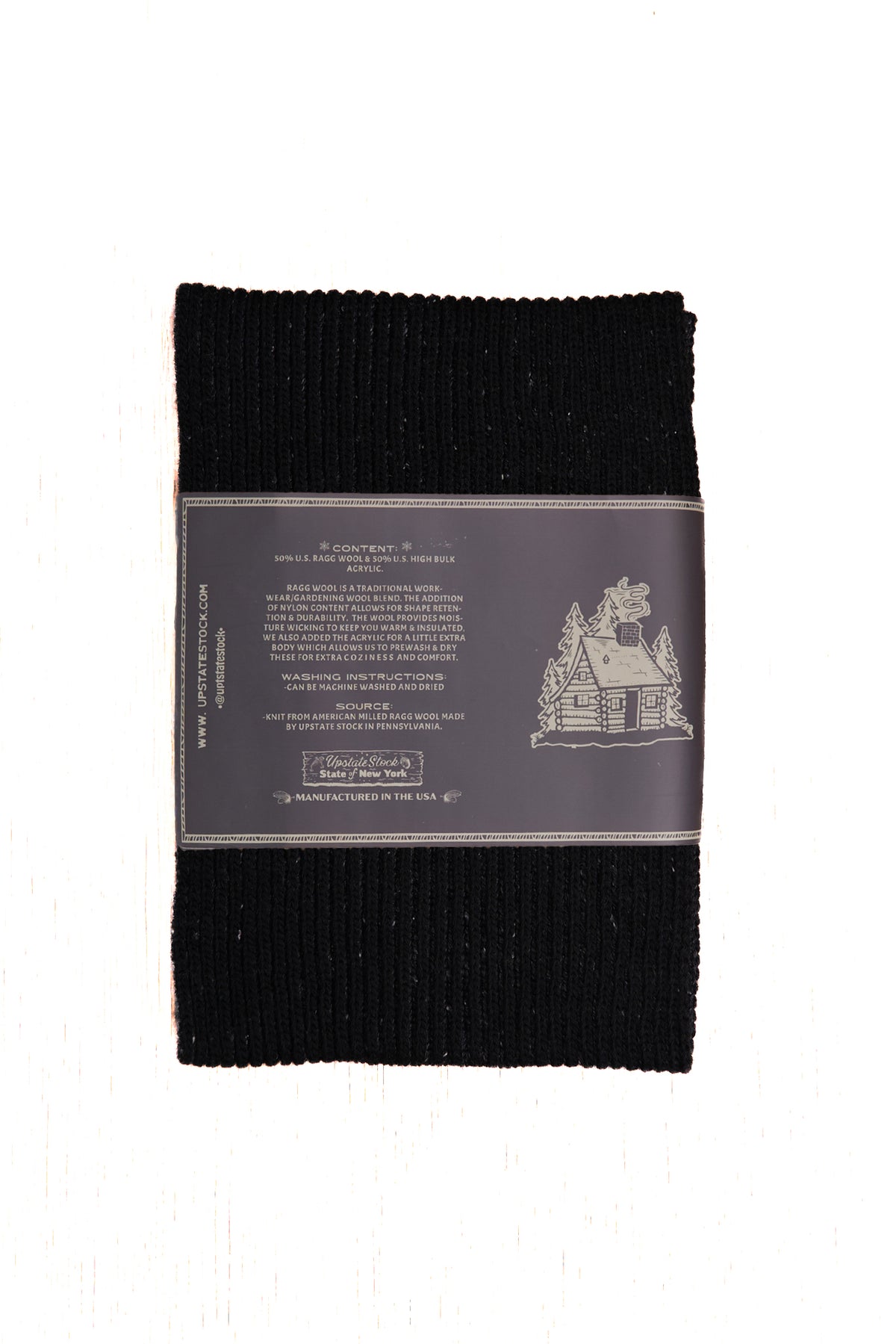 Black Tweed Ragg Wool Scarf