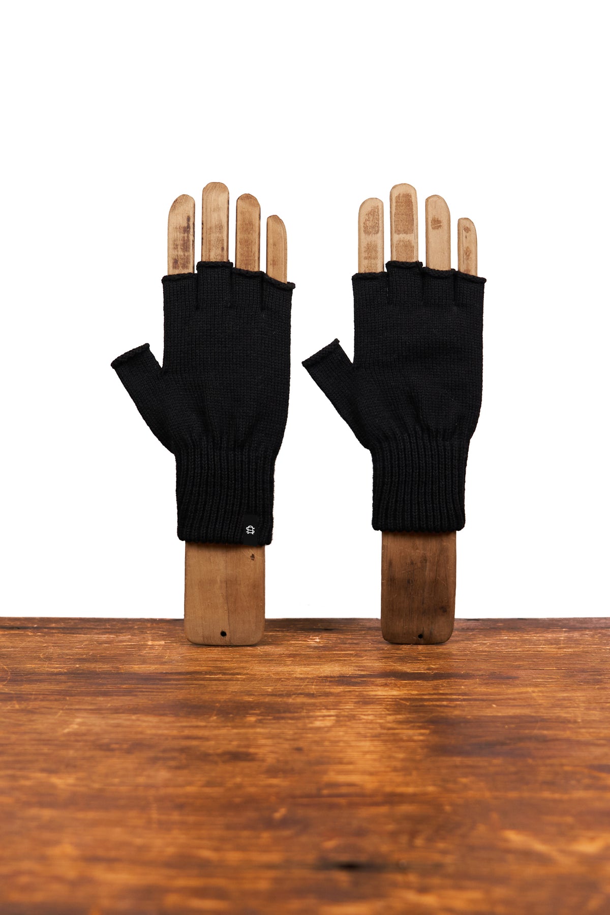 NEW Black Merino Wool and Recycled PET Fingerless Gloves
