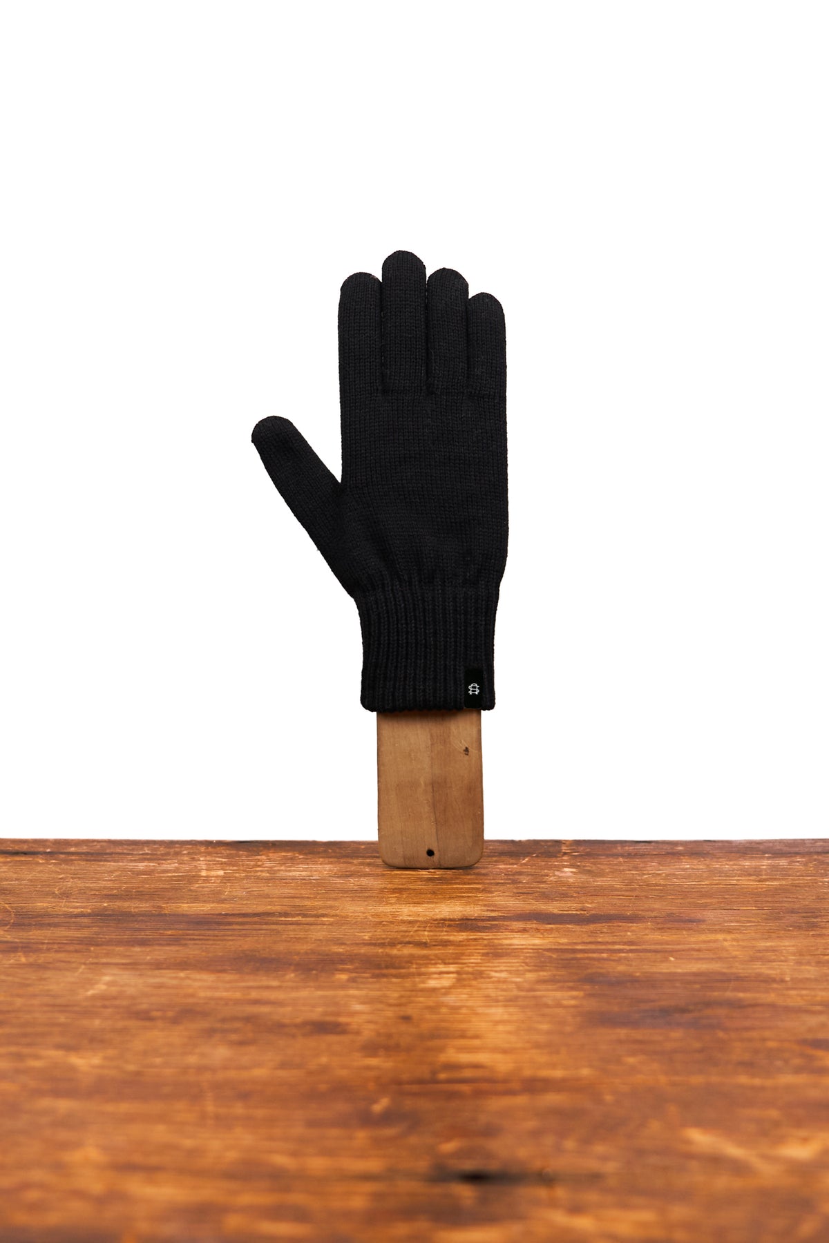 NEW Black Merino Wool and Recycled PET Full Finger Gloves