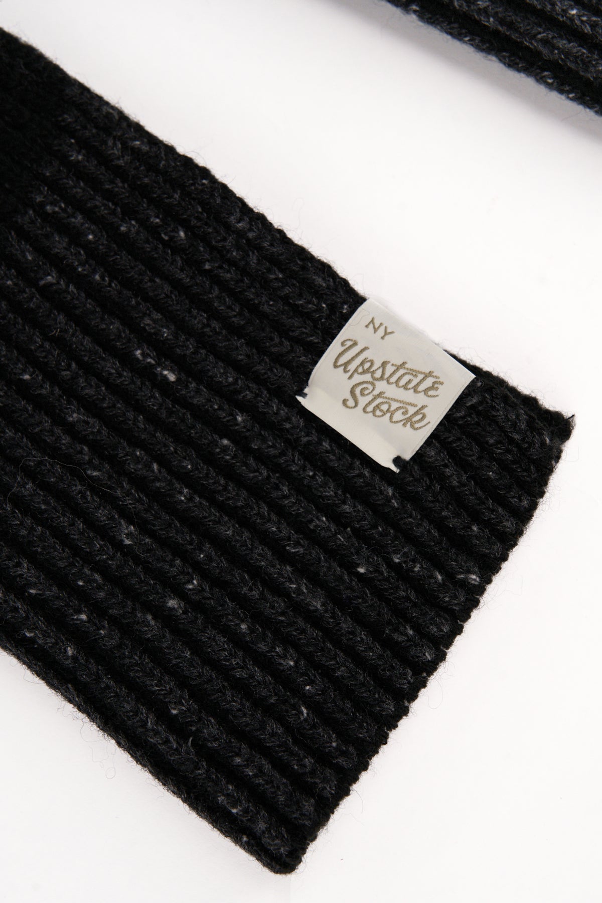 Black Tweed Ragg Wool Scarf