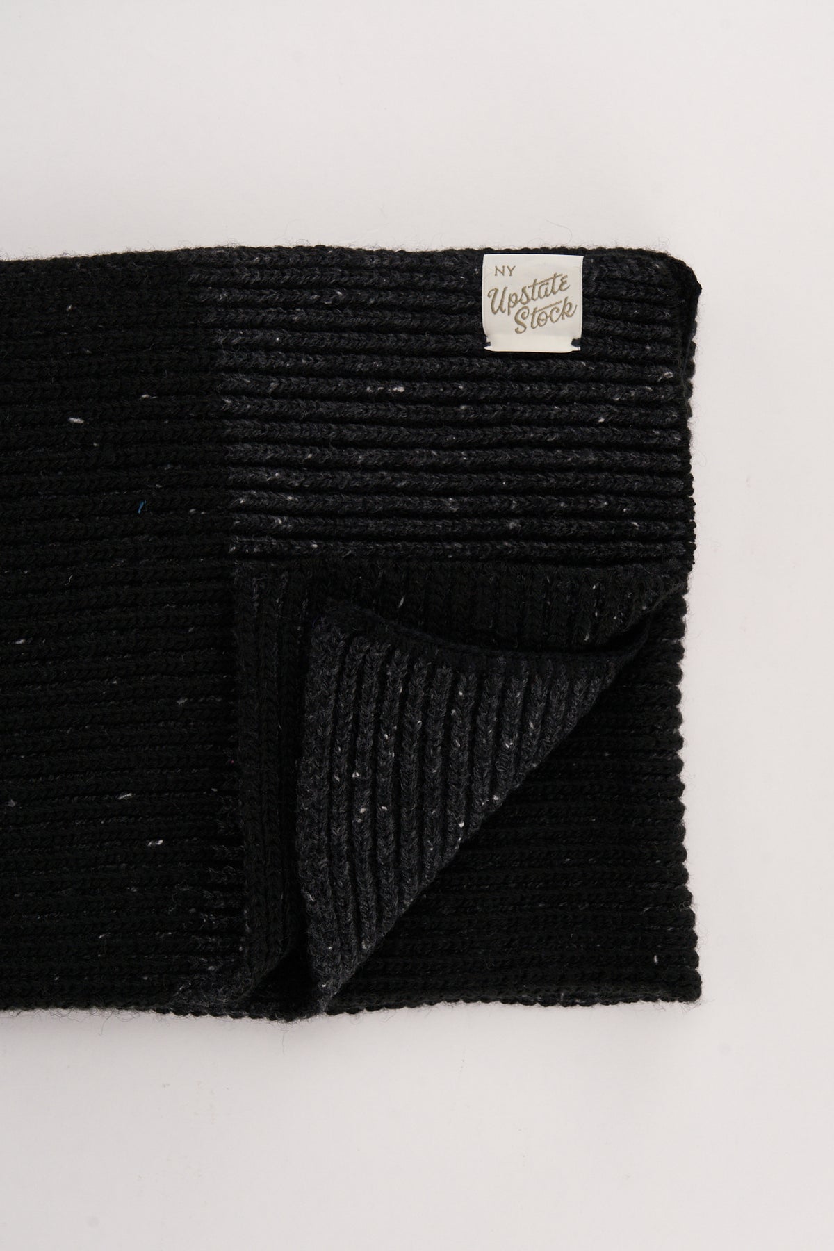 Black Tweed Ragg Wool Scarf