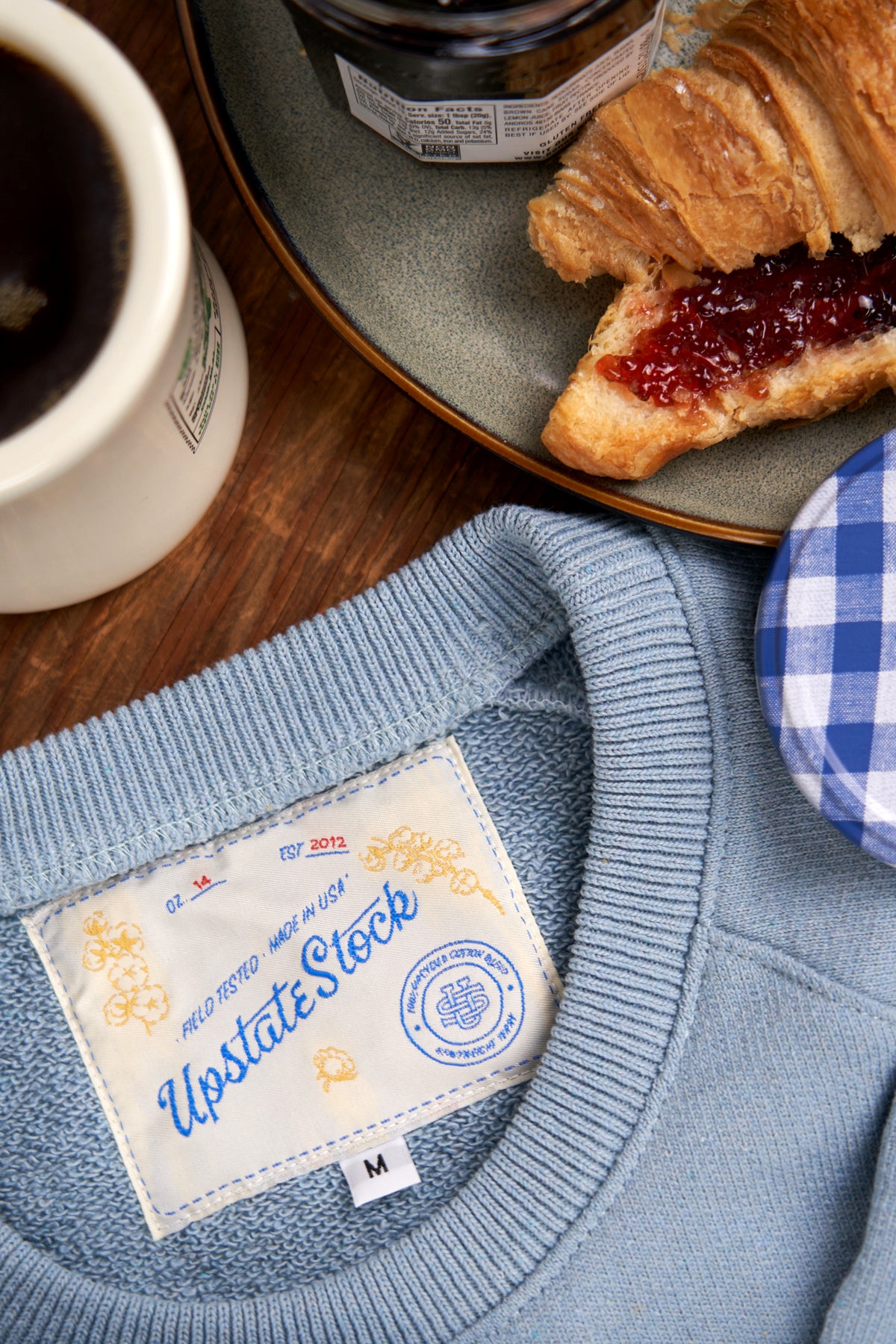 Amagansett Beach Upcycled Terry Cotton Sweater - Sky Blue Aster