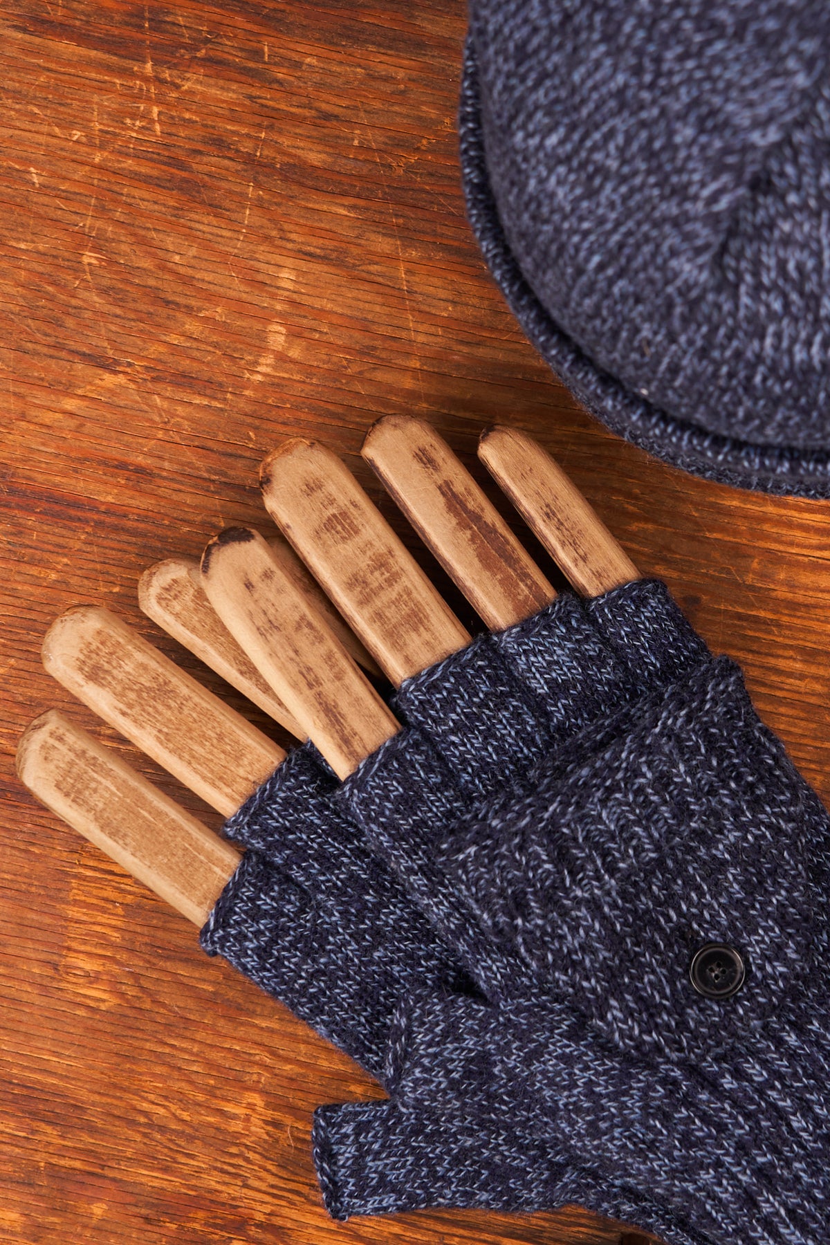 Bundle #10 - Denim Melange Ragg Wool Beanie with Glomitt