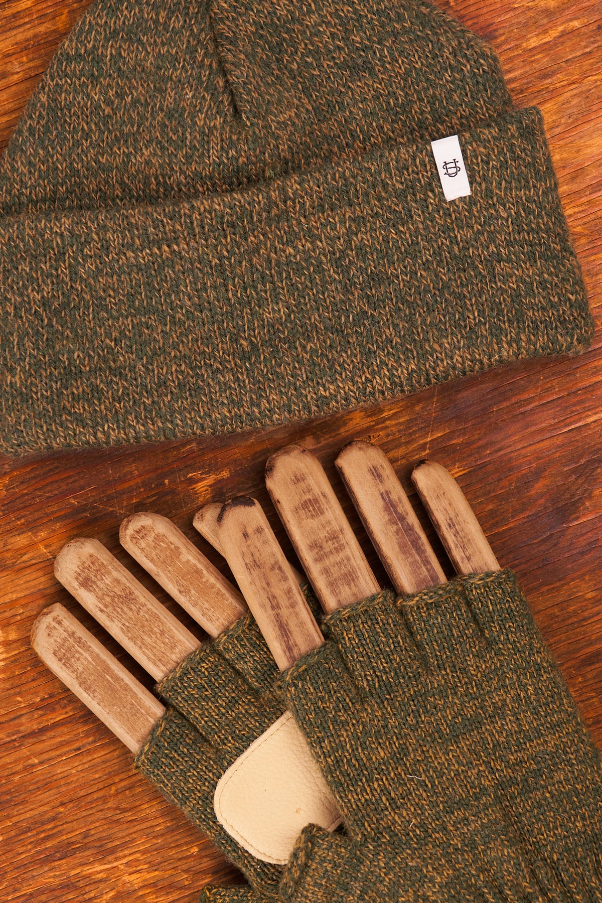 Bundle #4 - Jungle Melange Ragg Wool beanies with Fingerless Glove with Deerkskin