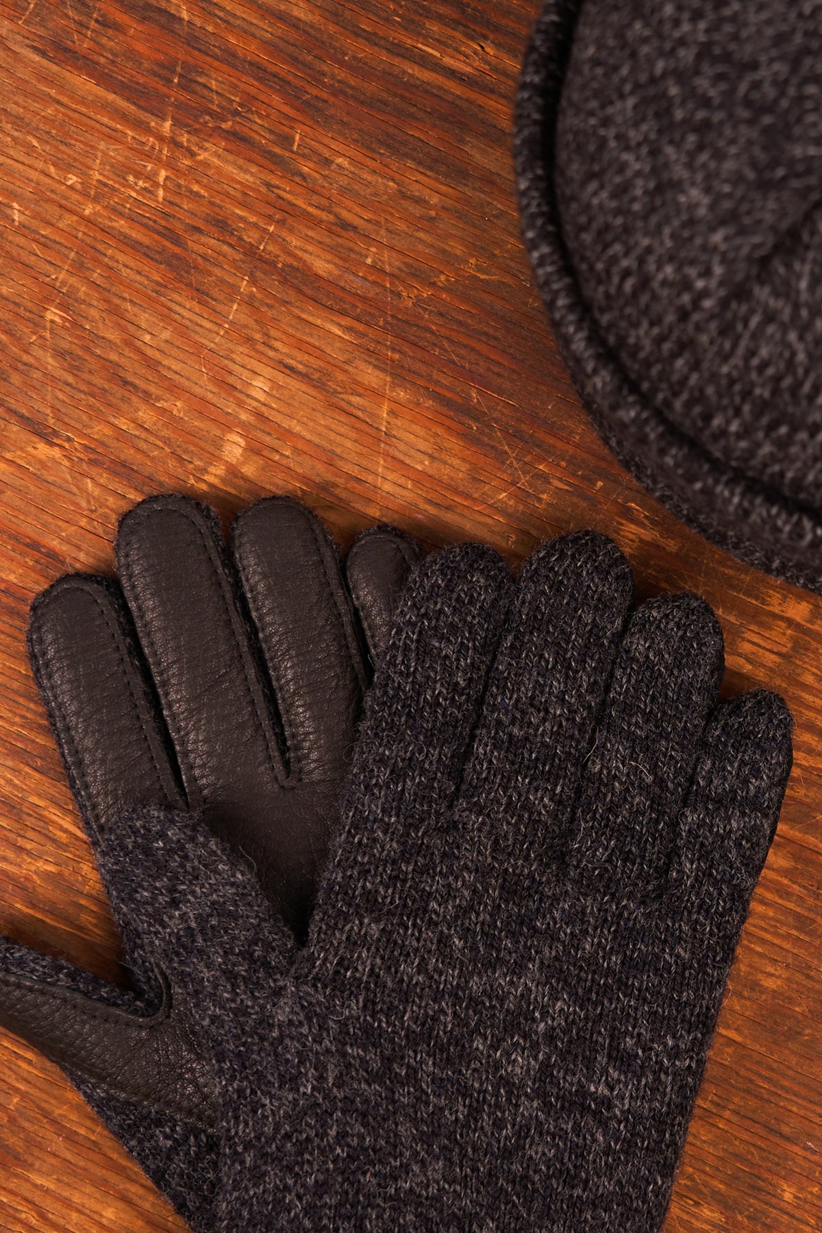 Bundle #12 - Black Melange Ragg Wool beanies with Full Glove