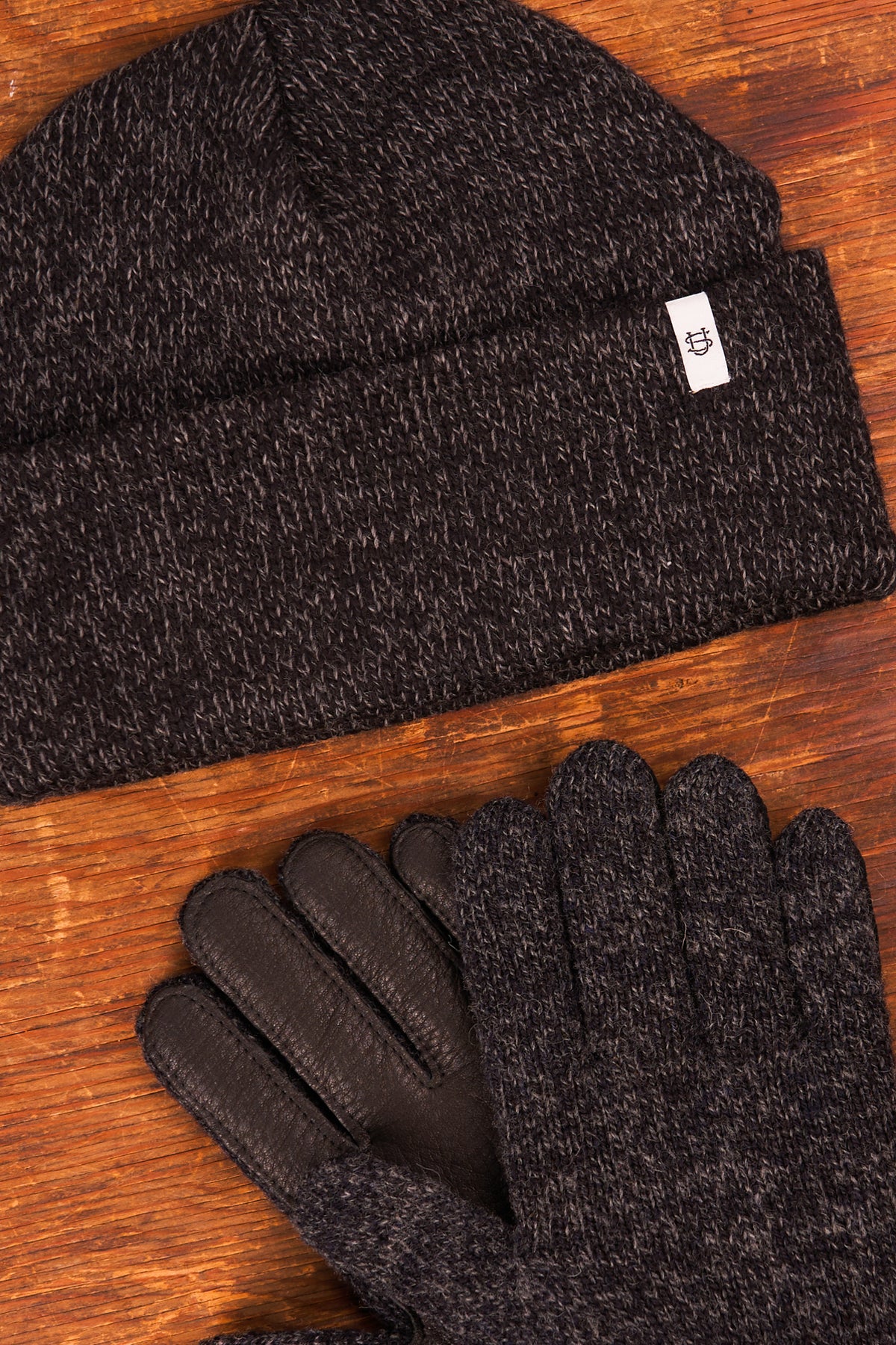 Bundle #12 - Black Melange Ragg Wool beanies with Full Glove
