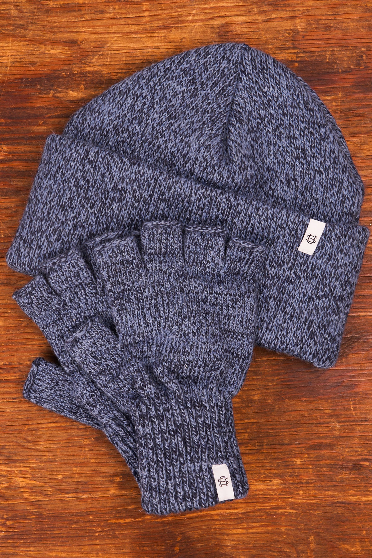 Bundle #6 - Sky Melange Ragg Wool beanies with Fingerless Glove