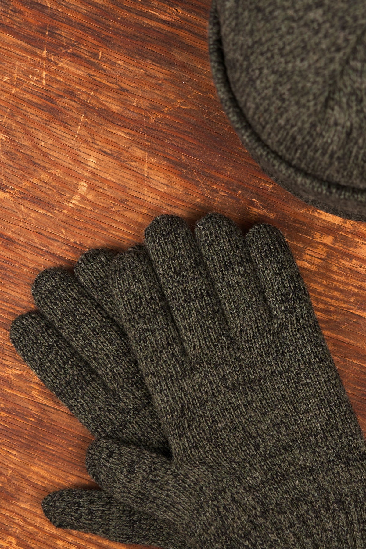 Bundle #5 - Dark Melange Ragg Wool Beanie with Full Finger Glove