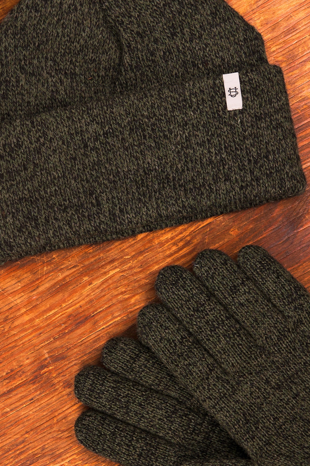 Bundle #5 - Dark Melange Ragg Wool Beanie with Full Finger Glove