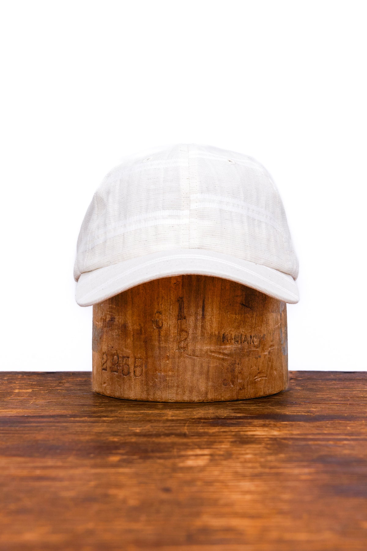 6-Panel Cap - Japanese Linen - BALLPARK WHITE STRIPE