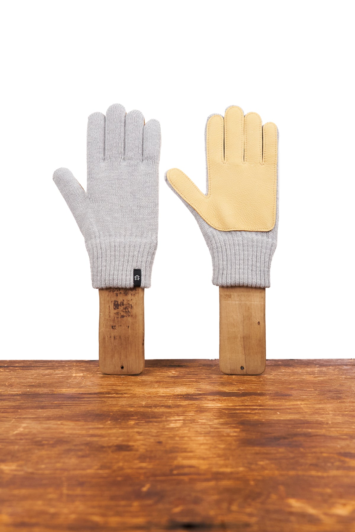 NEW Merino Wool and Recycled PET Full Finger Glove With Natural Deerskin - FOG