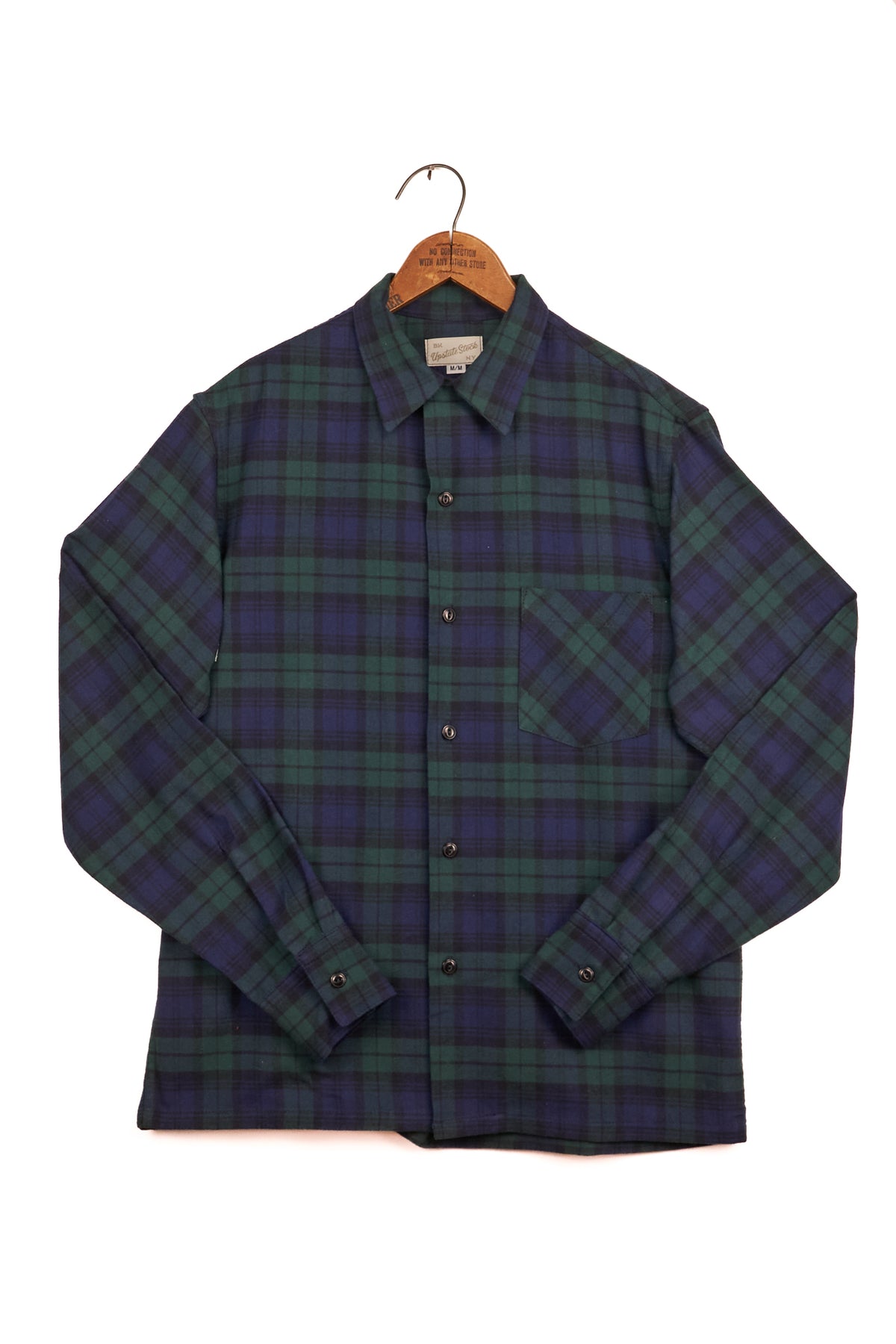 Cotton Flannel Button Down - BLACKWATCH PLAID