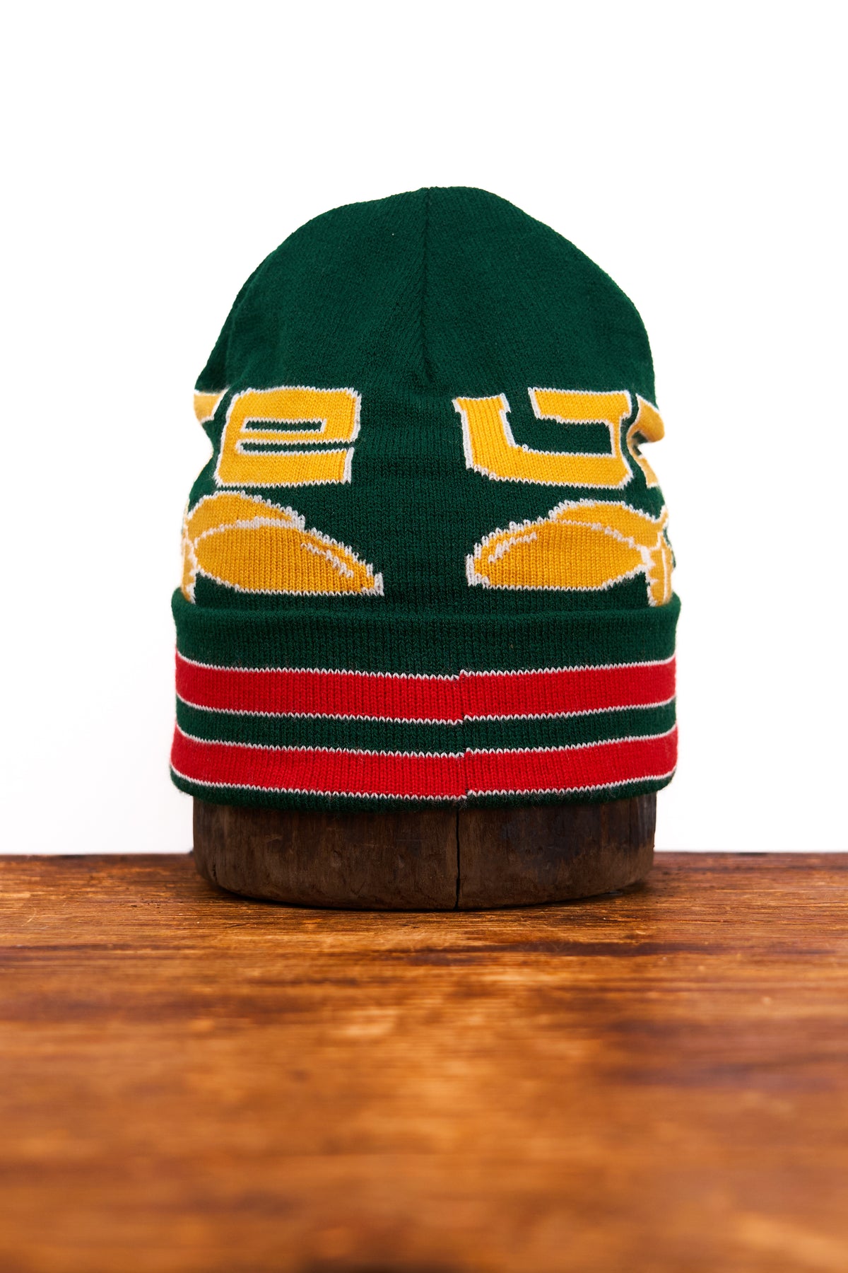 Jacquard Embroidered Beanie -  GREEN ACORN