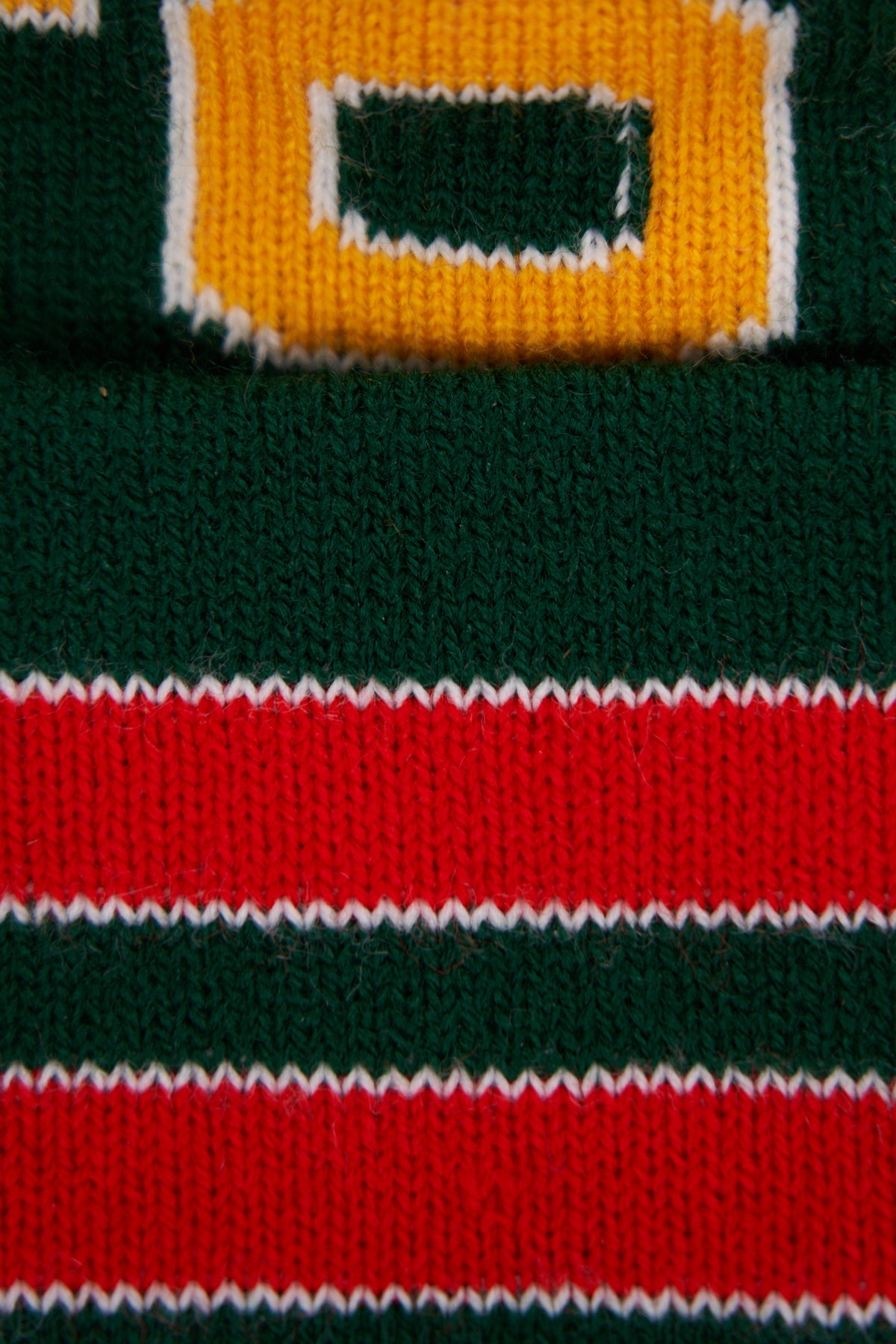 Jacquard Embroidered Beanie -  GREEN ACORN