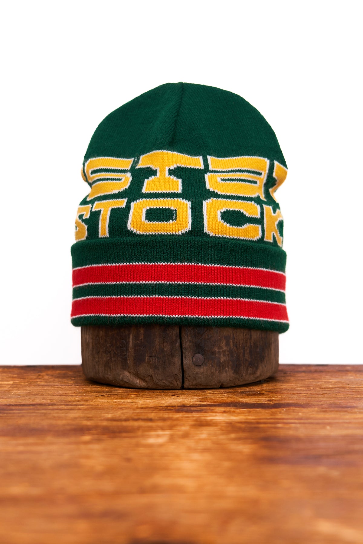 Jacquard Embroidered Beanie -  GREEN ACORN