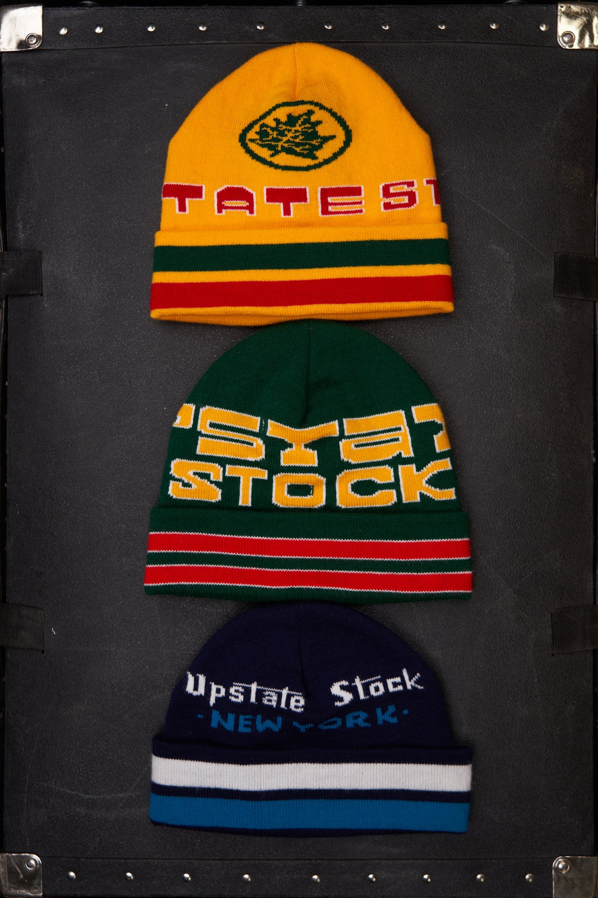 Jacquard Embroidered Beanie -  YELLOW LEAF