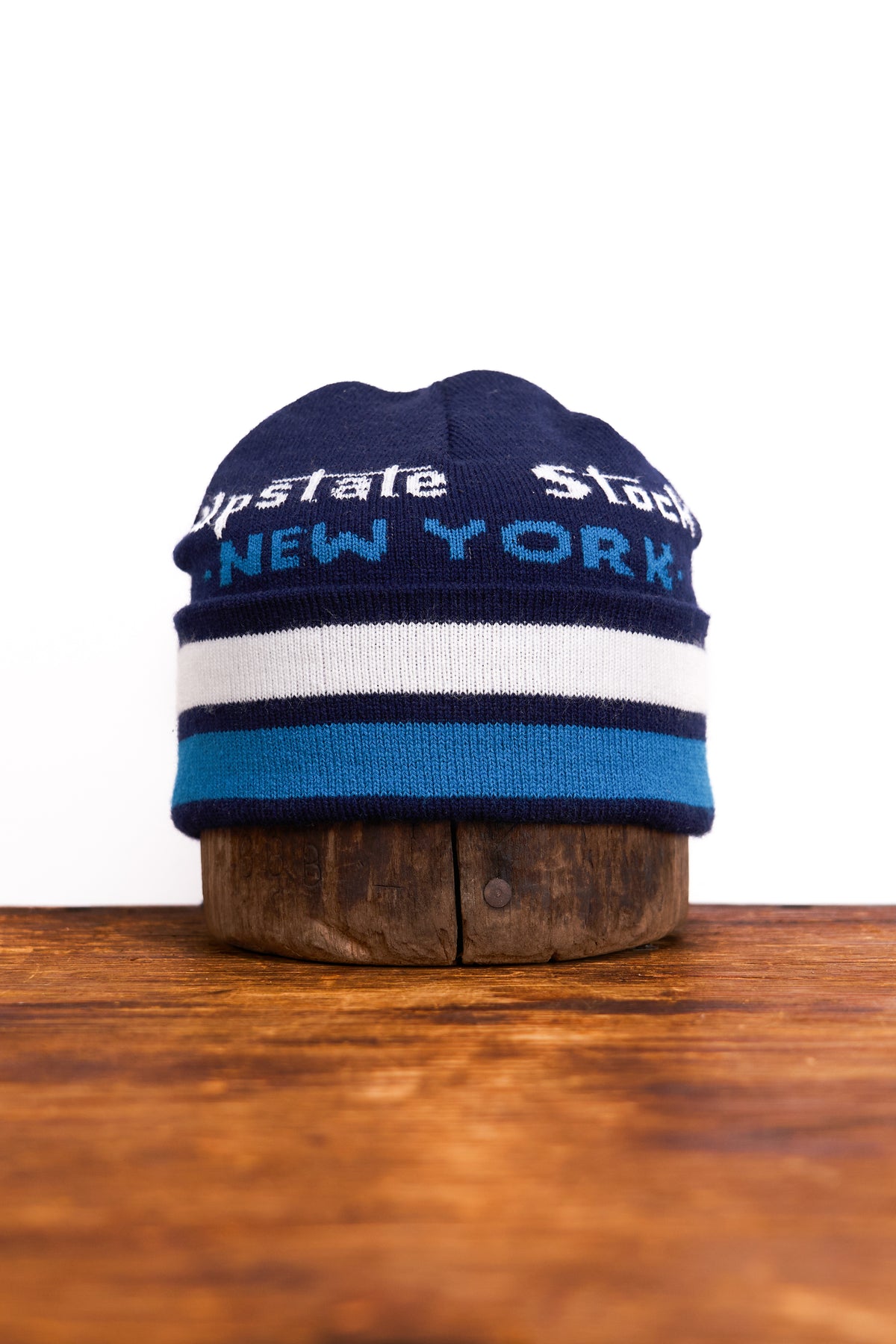 Jacquard Embroidered Beanie - NY BLUE