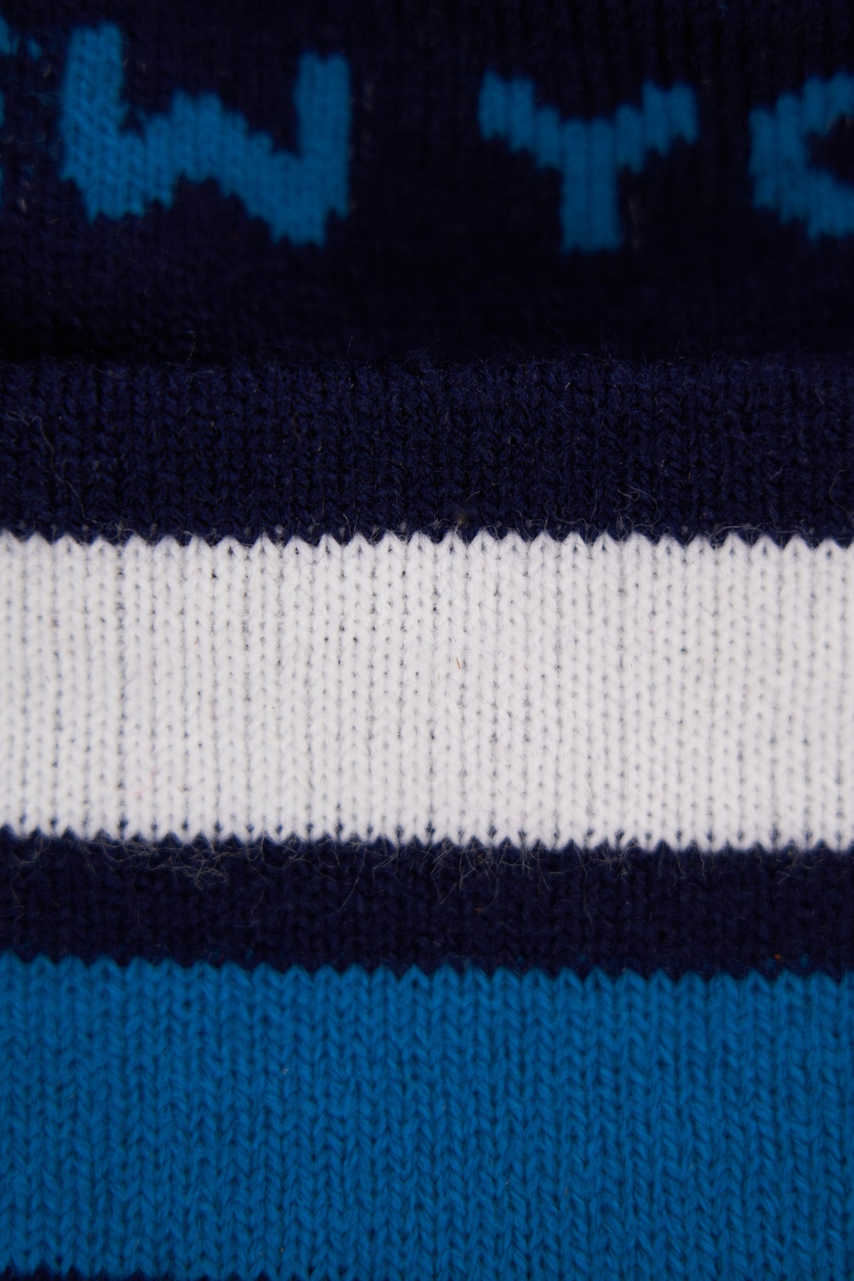Jacquard Embroidered Beanie - NY BLUE