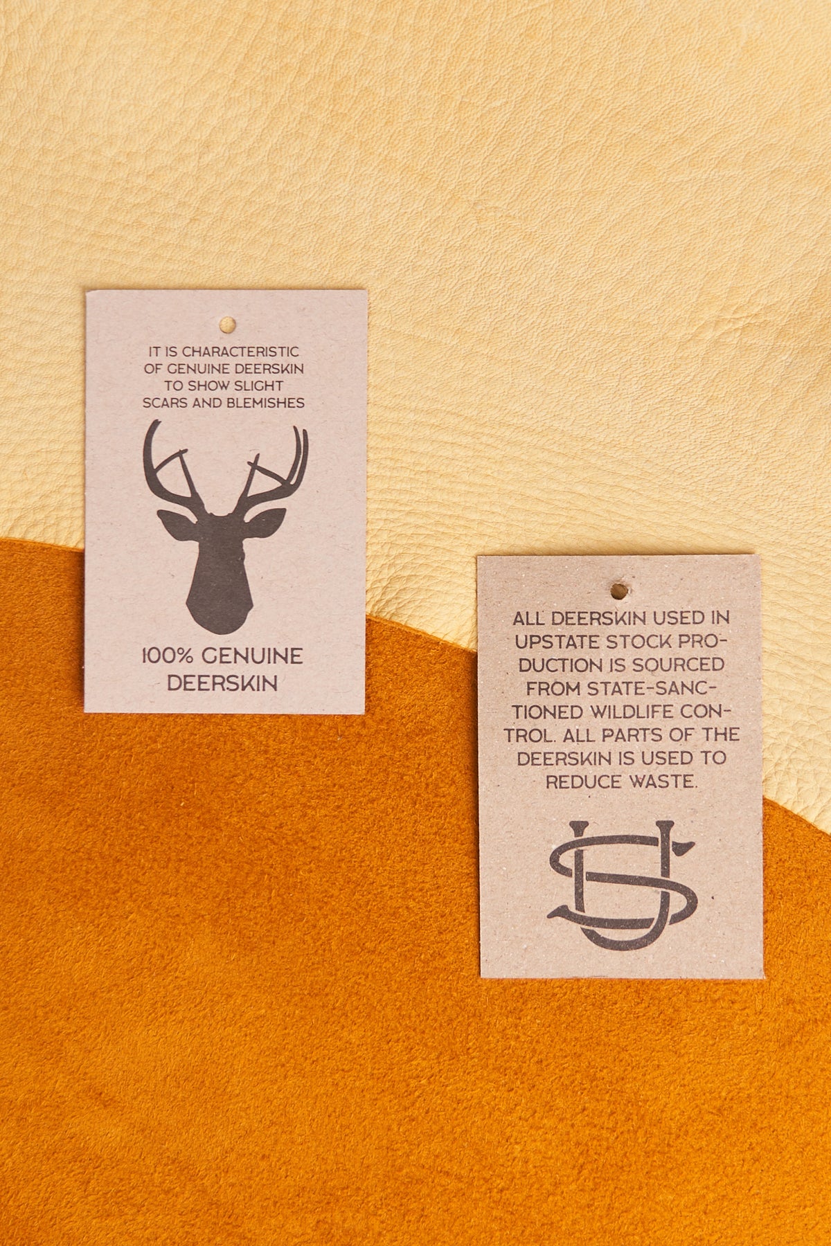 Oatmeal Melange Ragg Wool Mitten with Natural Deerskin