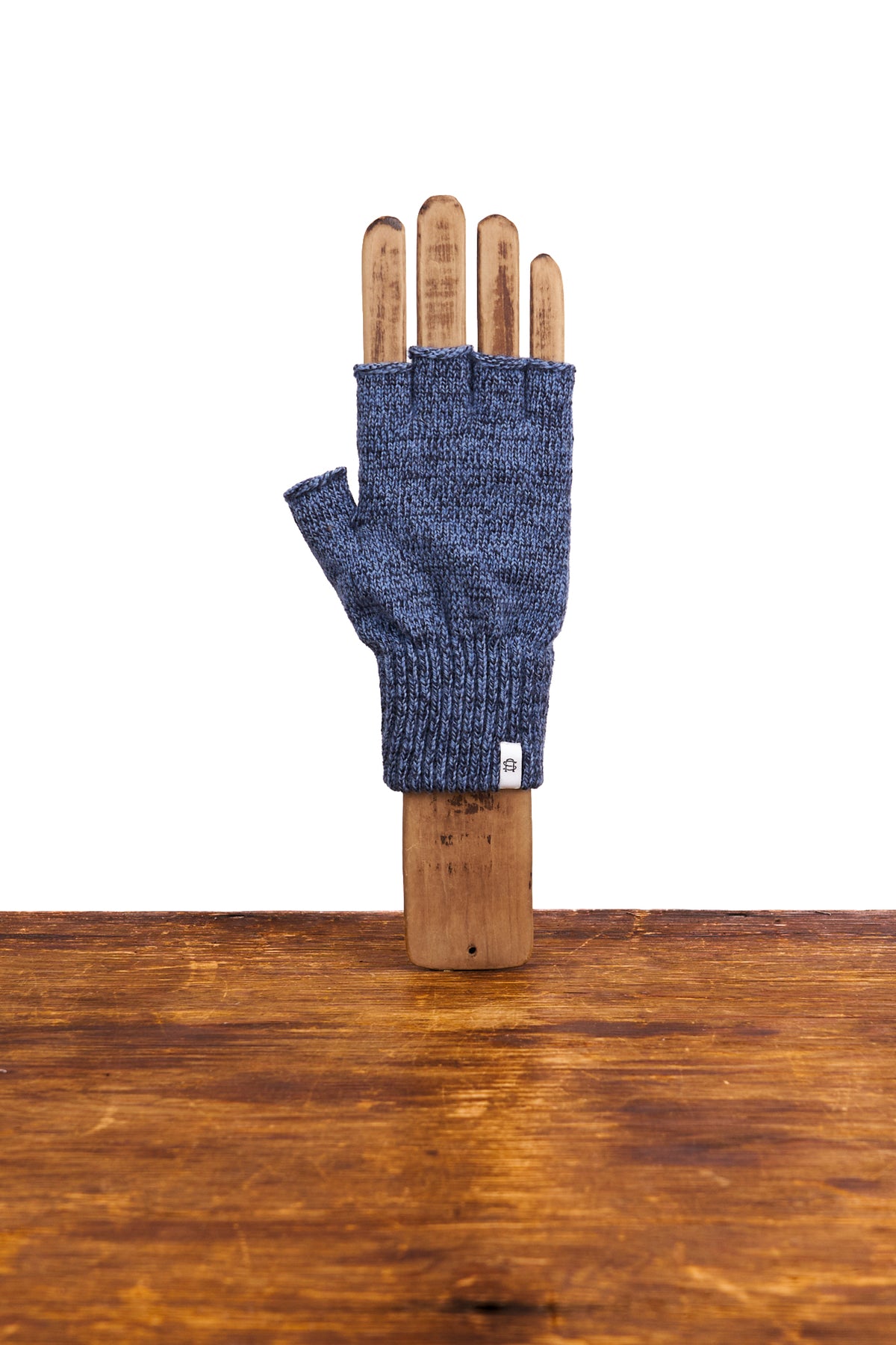 NEW Sky Melange Fingerless Ragg Wool Gloves