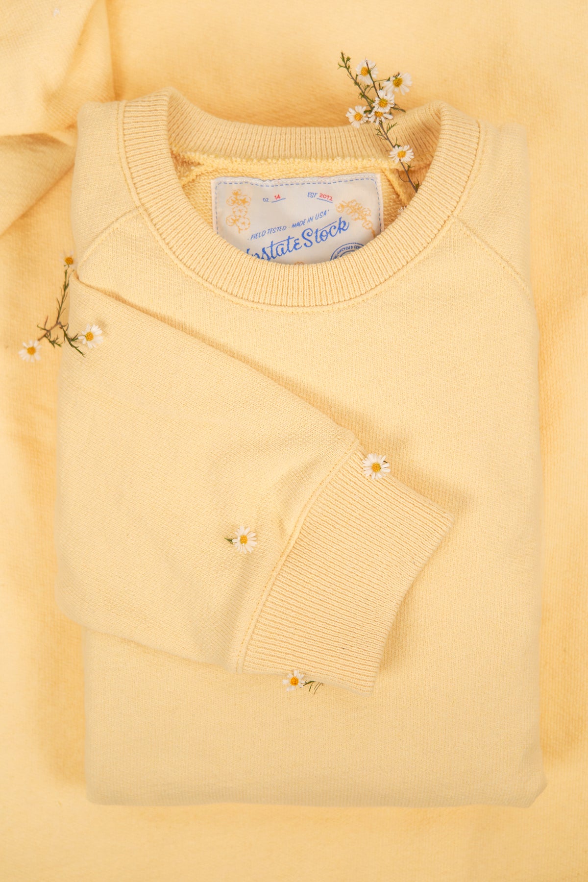 Amagansett Beach Upcycled Terry Cotton Sweater - Yellow Thistle