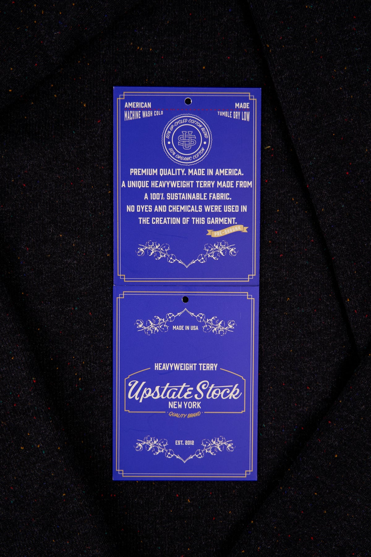 Amagansett Beach Upcycled Terry Super Fine Cotton Sweater - Blackout