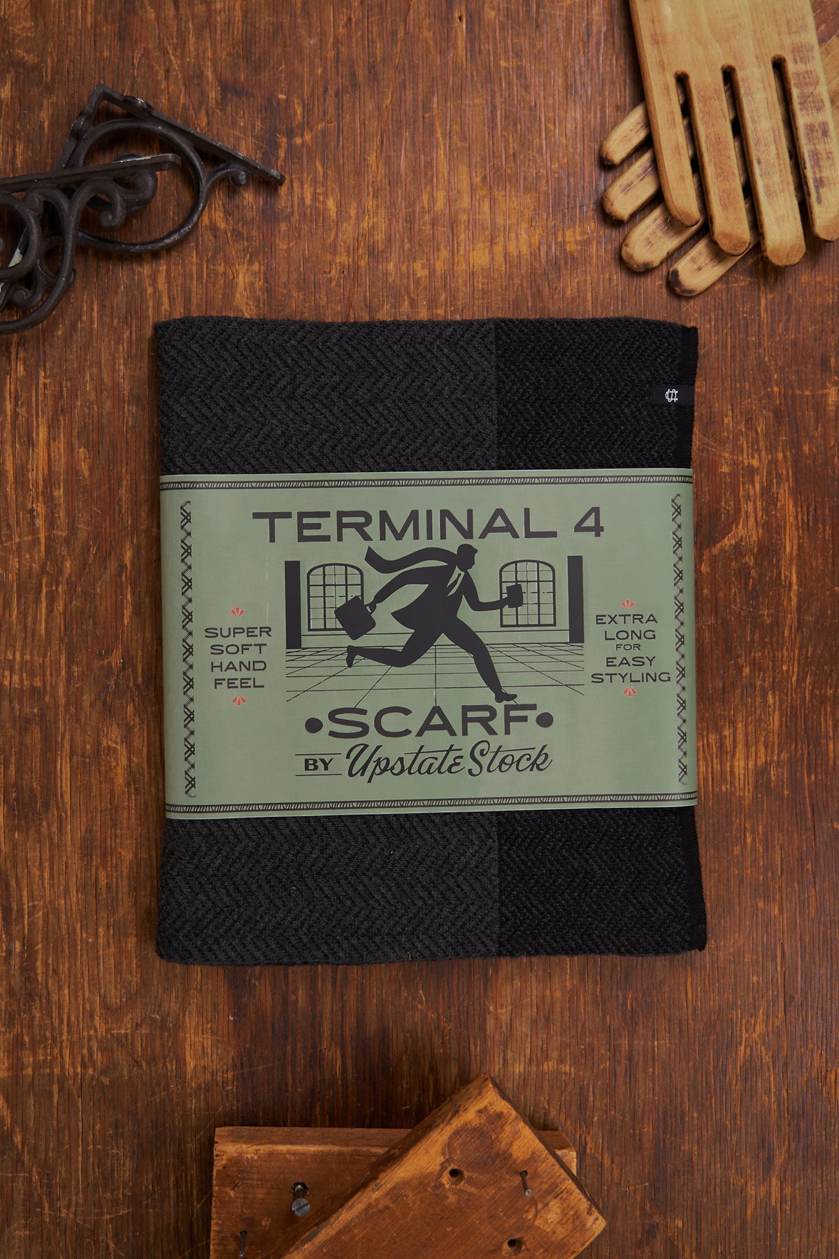 NEW Black Merino Wool and Recycled PET - Terminal 4 Scarf