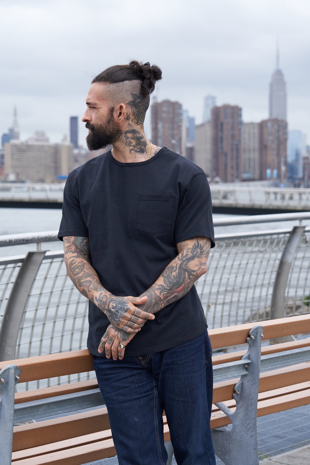 The 50/50 Shirt - POCKET TEE - Piece Dyed Black