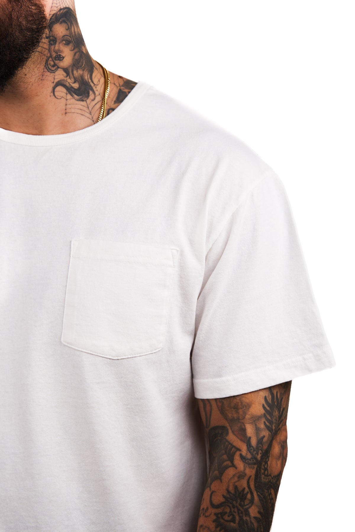 The 50/50 Shirt - POCKET TEE - Bleached White