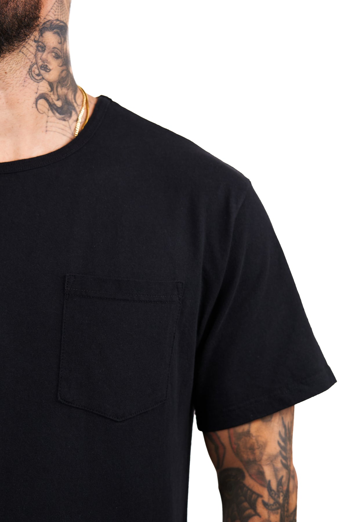 The 50/50 Shirt - POCKET TEE - Piece Dyed Black
