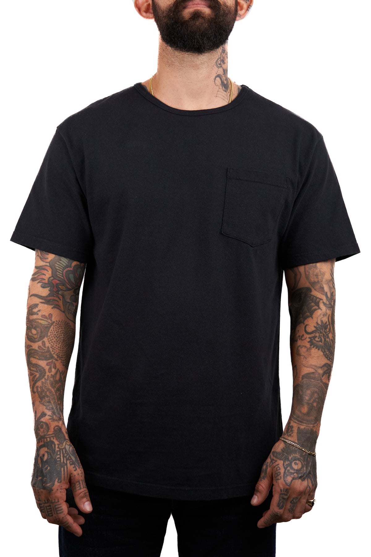 The 50/50 Shirt - POCKET TEE - Piece Dyed Black