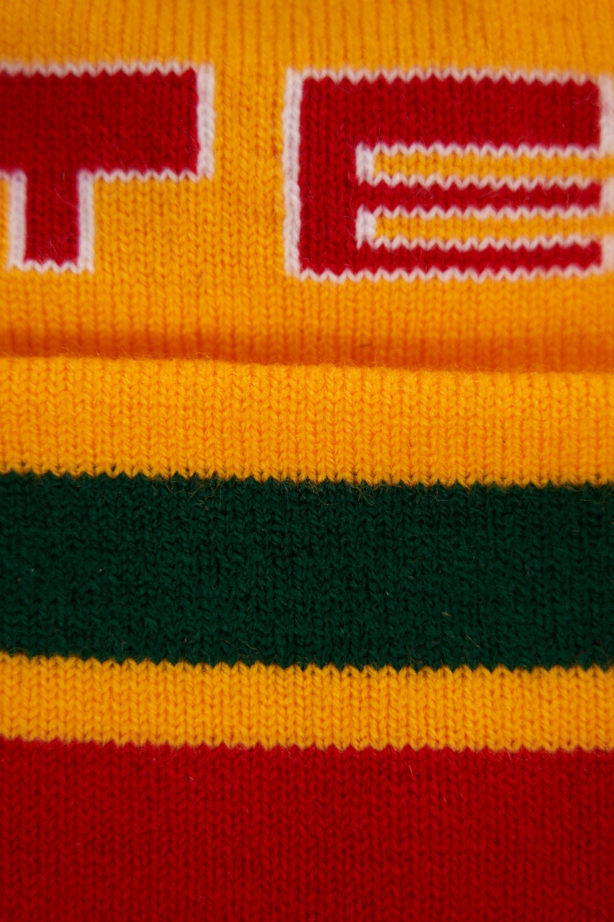 Jacquard Embroidered Beanie -  YELLOW LEAF