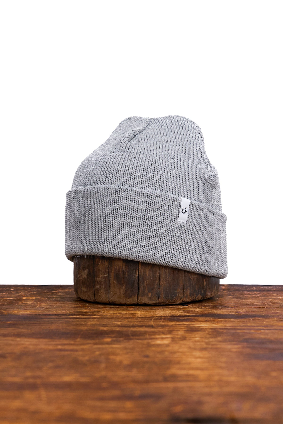 Grey Fleck Fine Gauge Upcycled Cotton Beanie