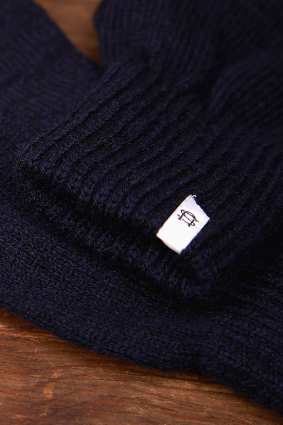 Navy Melange Convertible Fingerless 'Glomitt' with Black Deerskin