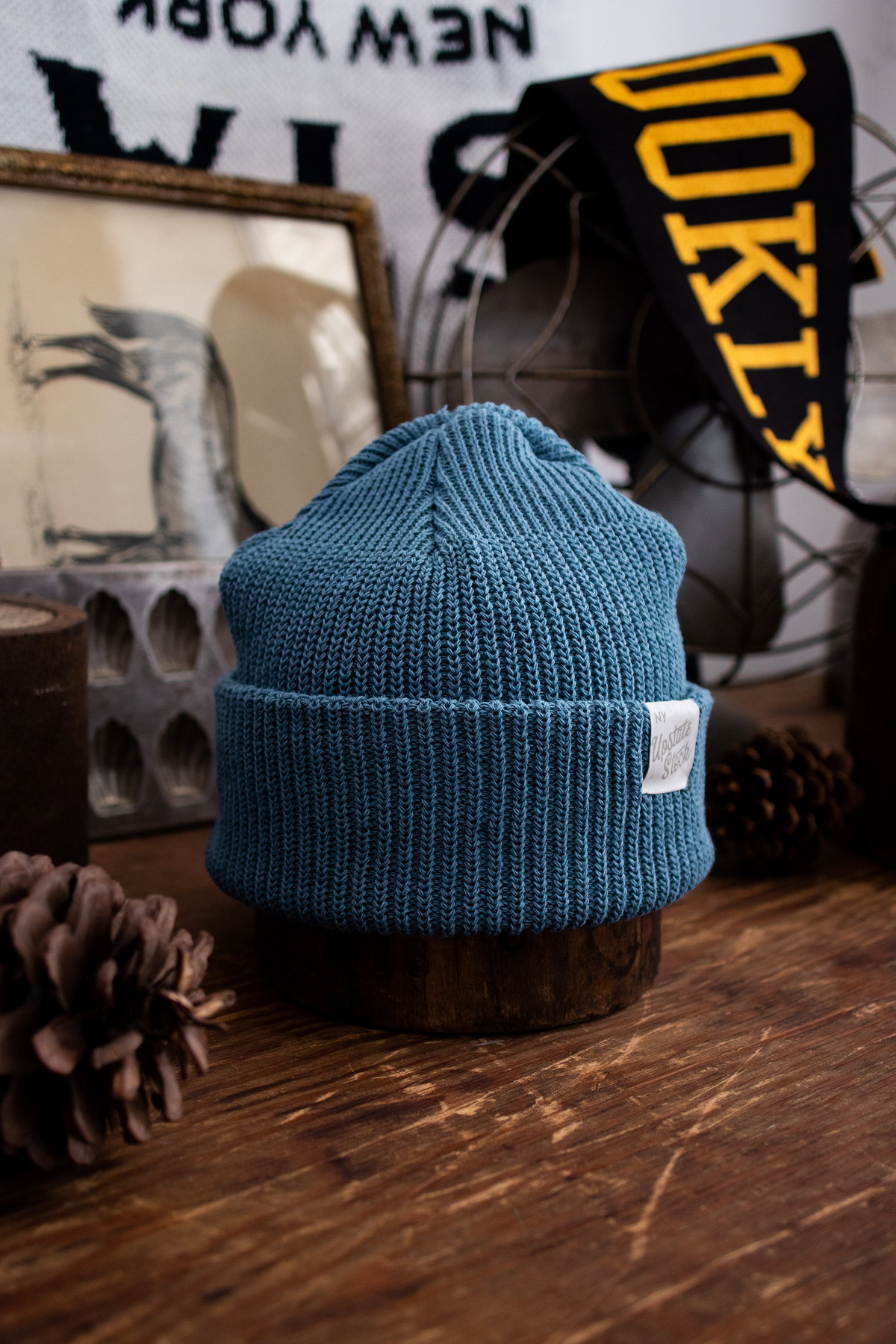 Cerulean Blue Upcycled Cotton Watchcap