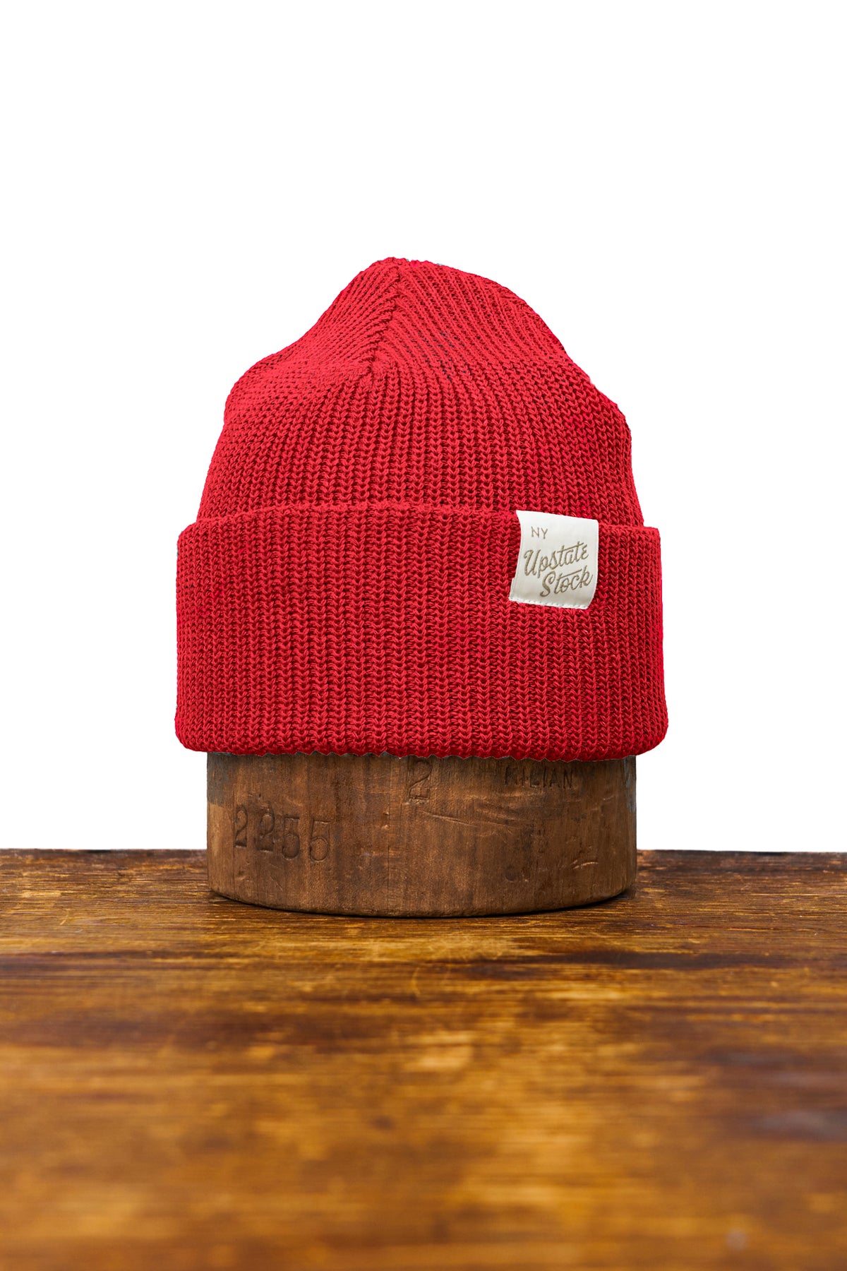 Cherry Red Upcycled Cotton Watchcap