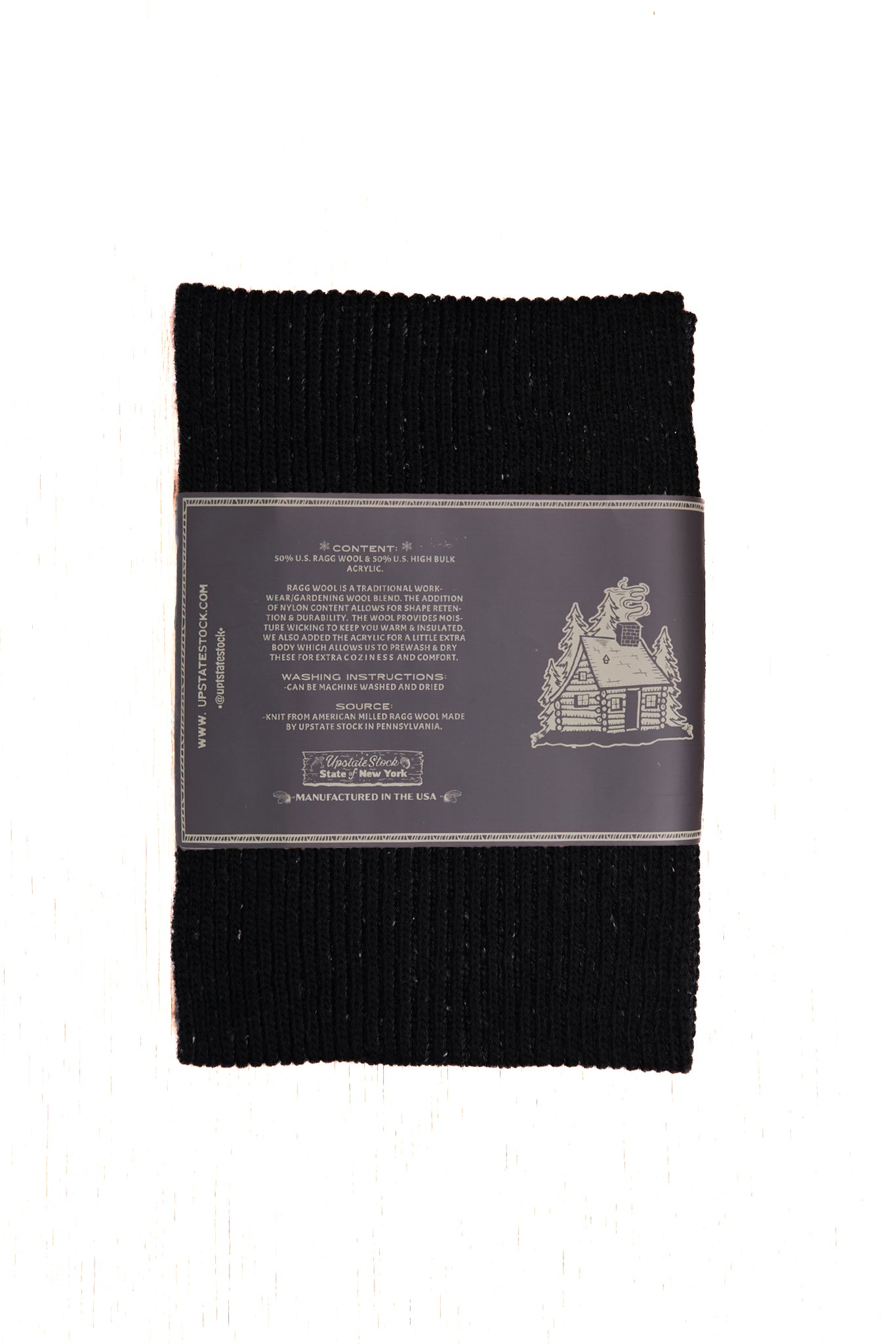 Black Tweed Ragg Wool Scarf