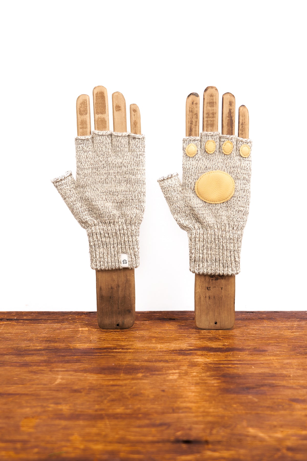 "The Cali" Oatmeal Melange Fingerless Glove with Paw Palm