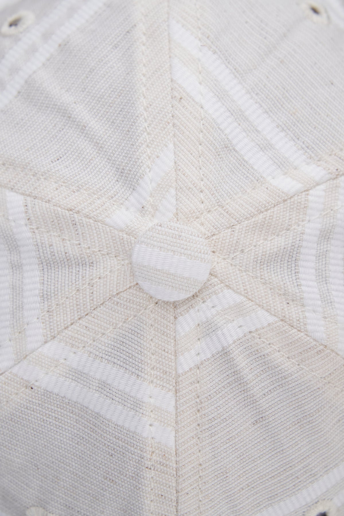 6-Panel Cap - Japanese Linen - BALLPARK WHITE STRIPE