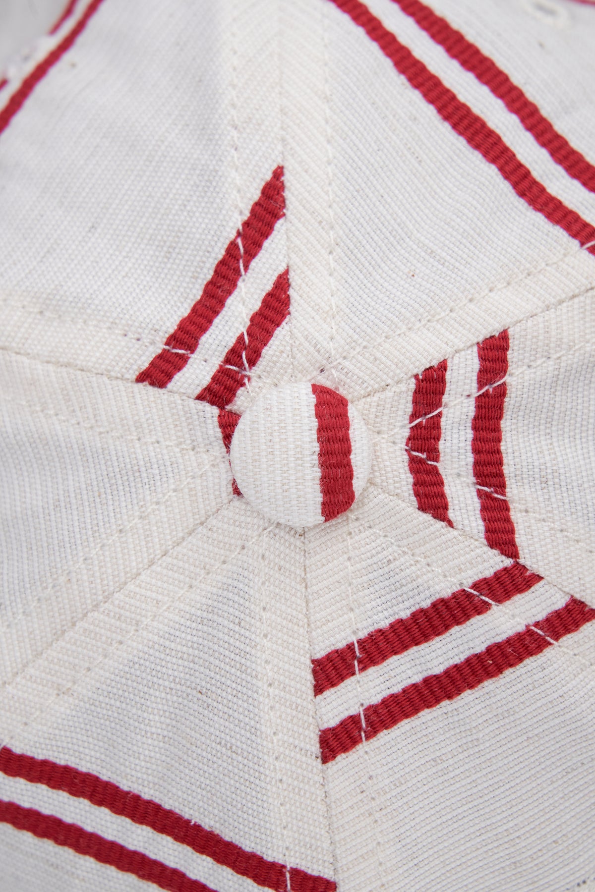 6-Panel Cap - Japanese Linen - BALLPARK RED STRIPE