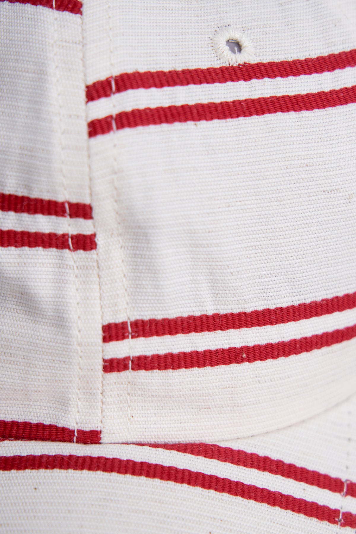 6-Panel Cap - Japanese Linen - BALLPARK RED STRIPE