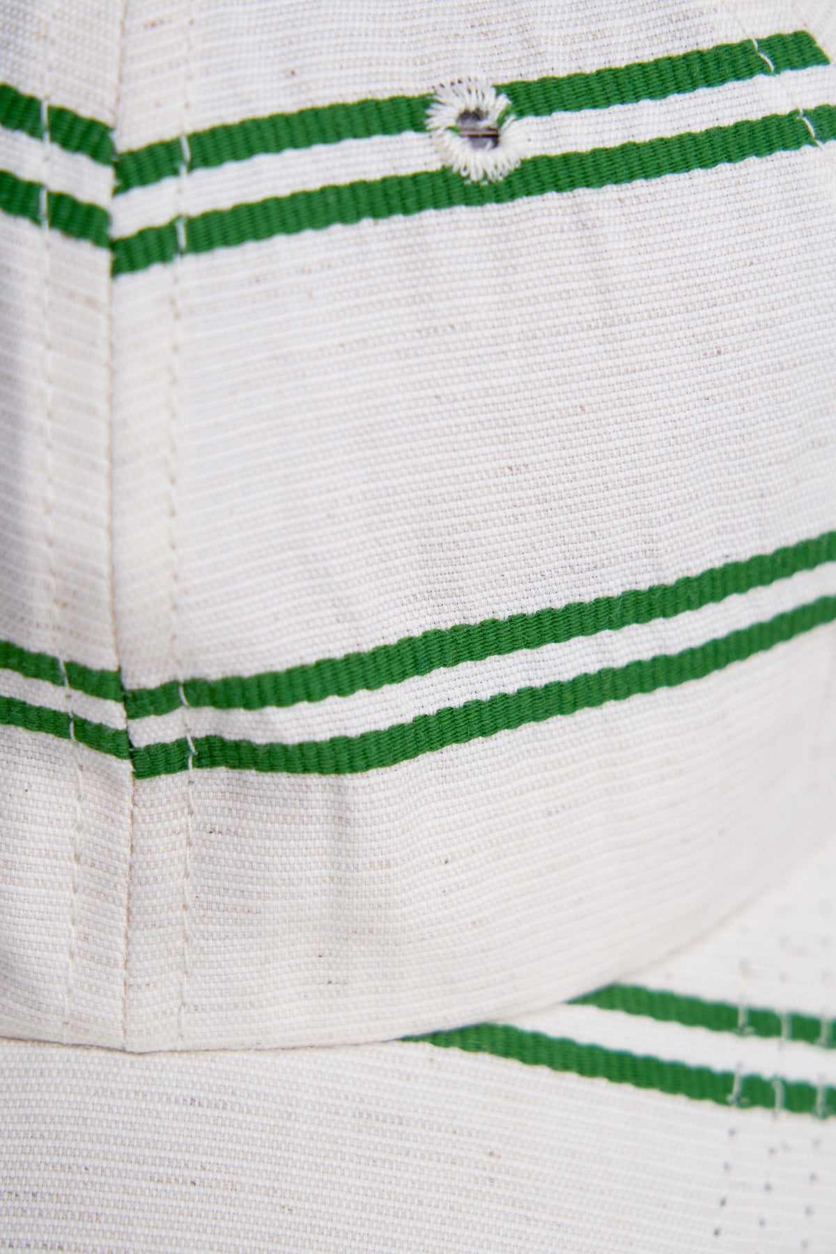 6-Panel Cap - Japanese Linen - BALLPARK GREEN STRIPE