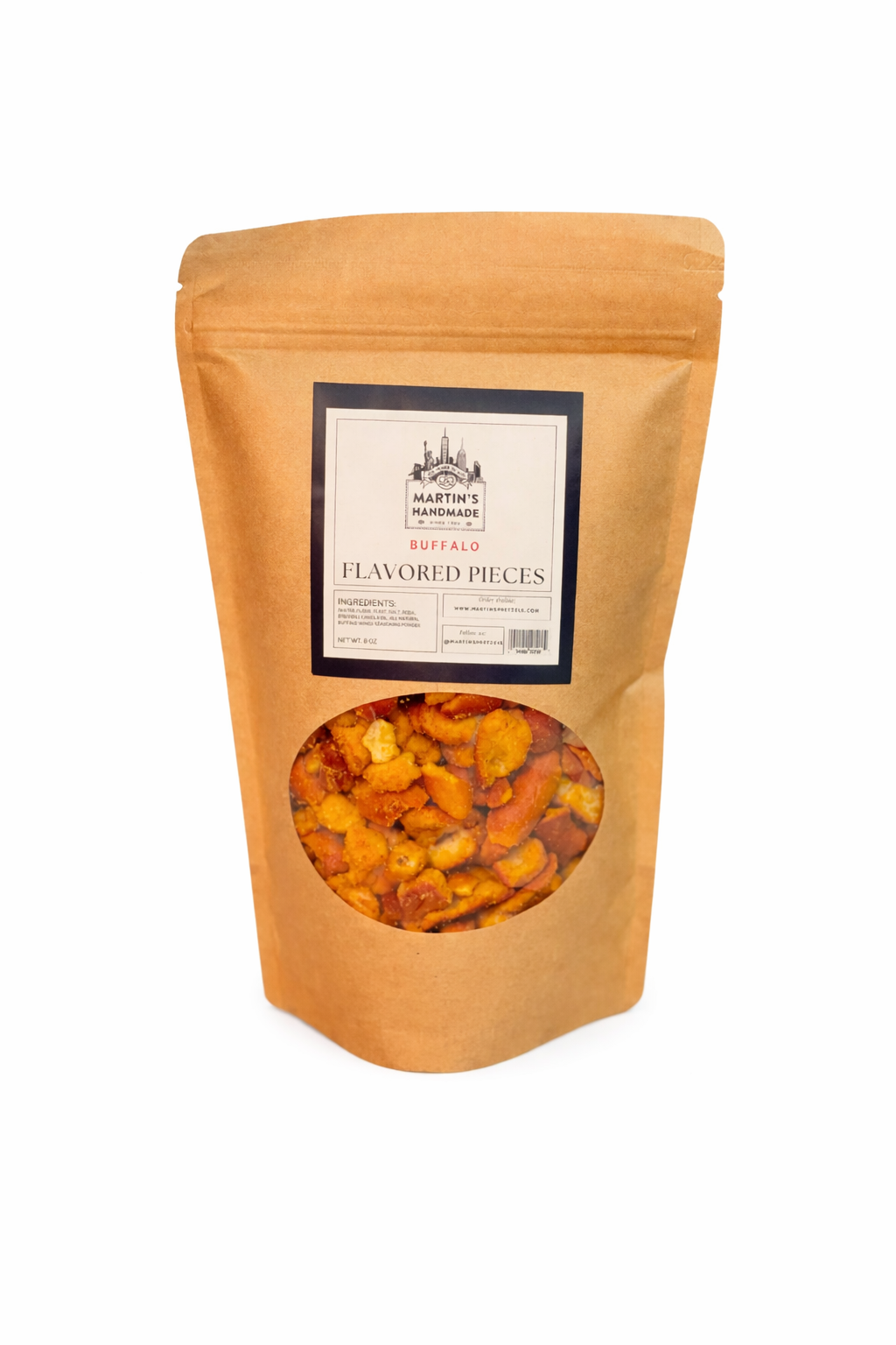Martin's Handmade Pretzel - Flavored Pretzel Bits 8oz - BUFFALO