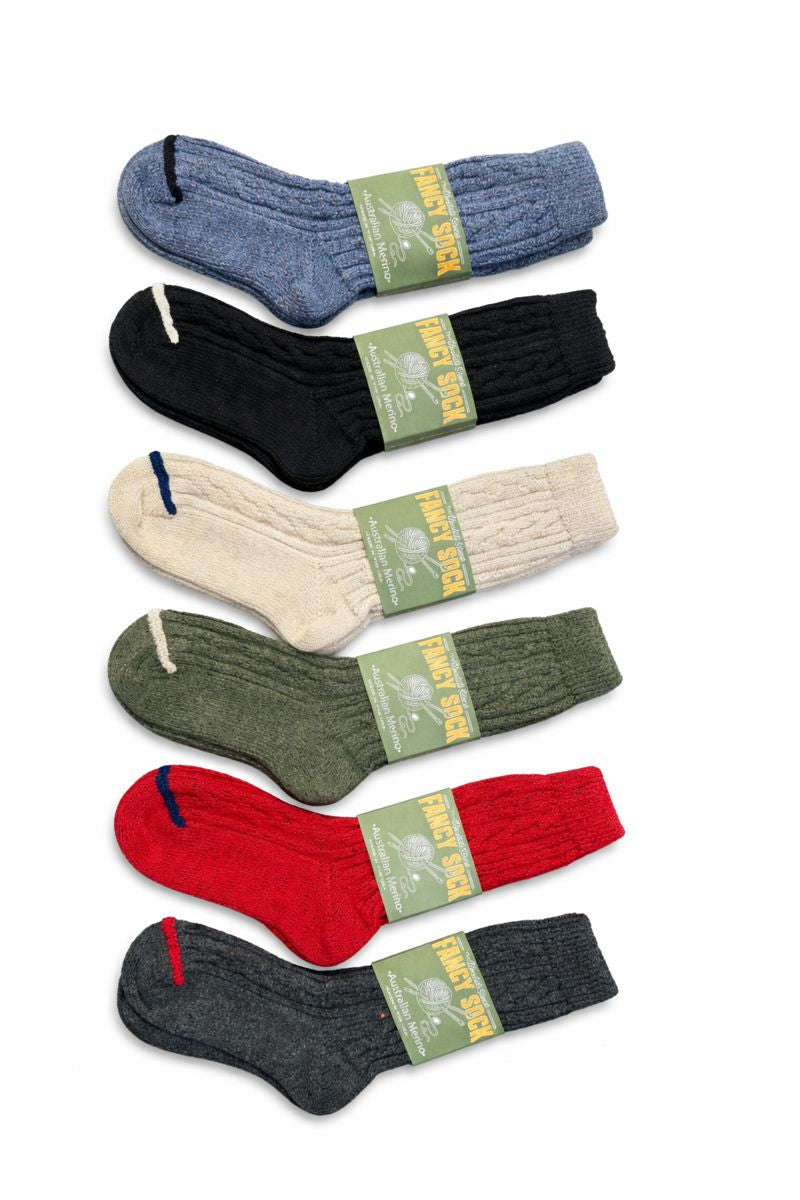 The Merino Fancy Sock - TRUE RED