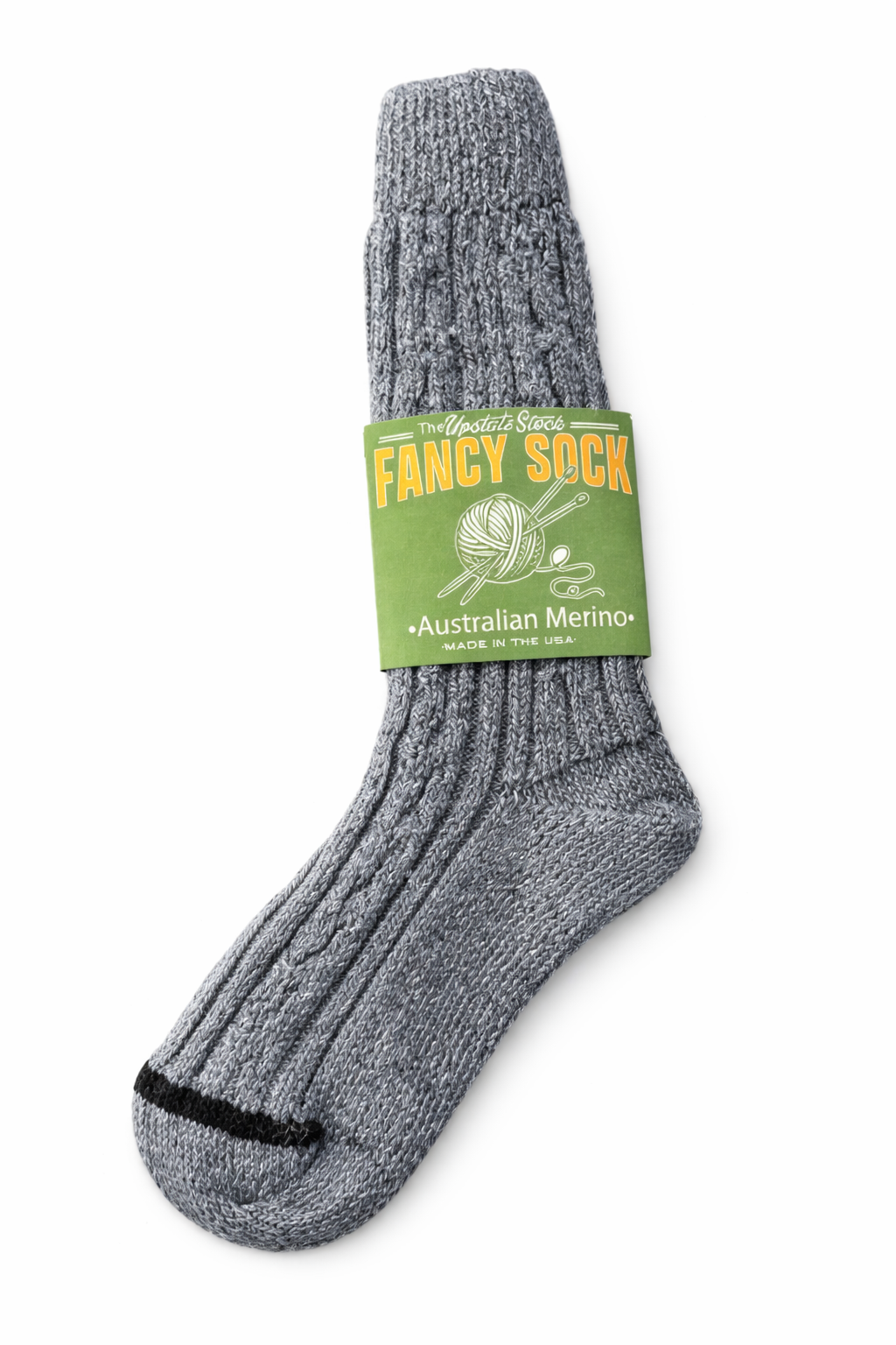 The Merino Fancy Sock  - STEEL